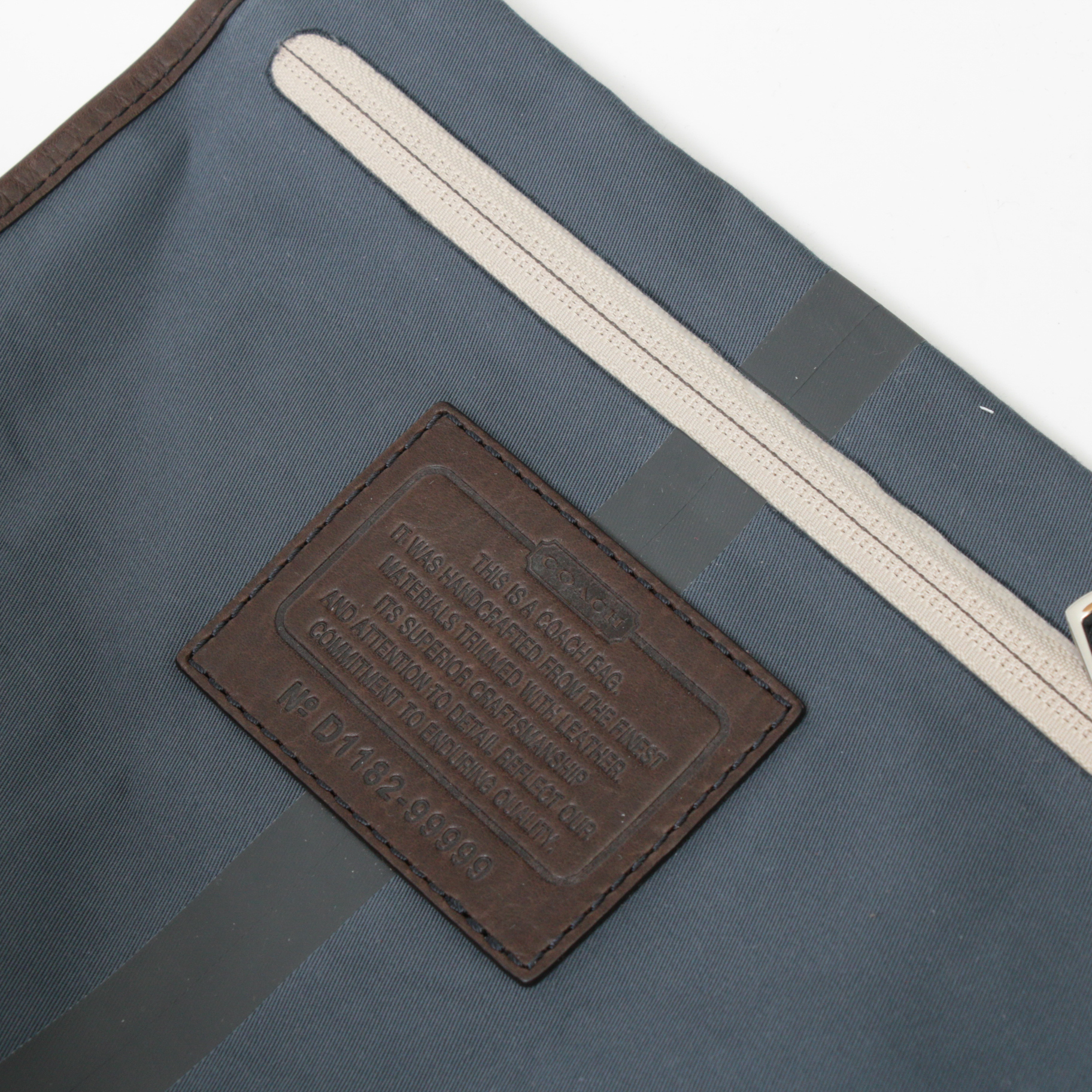 Coach Waxed Canvas Weekender Tote Bag with Brown Leather Trim