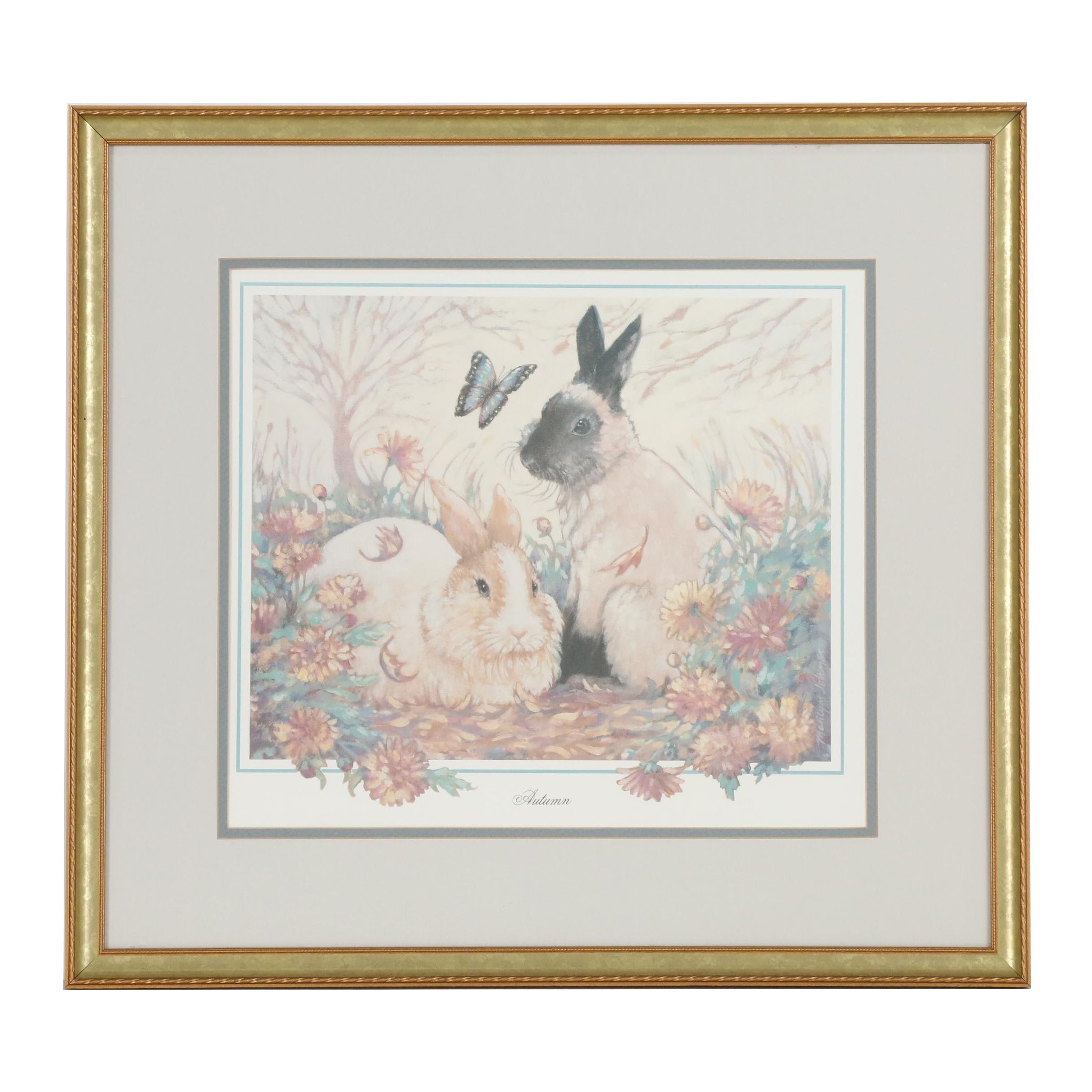 Offset Lithograph After Marilyn Johnson "Autumn"