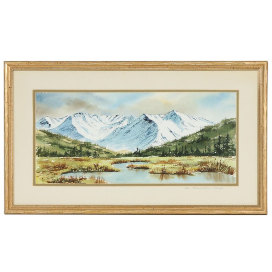 Ann Sproul Watercolor Painting "Elk Mountain Range"