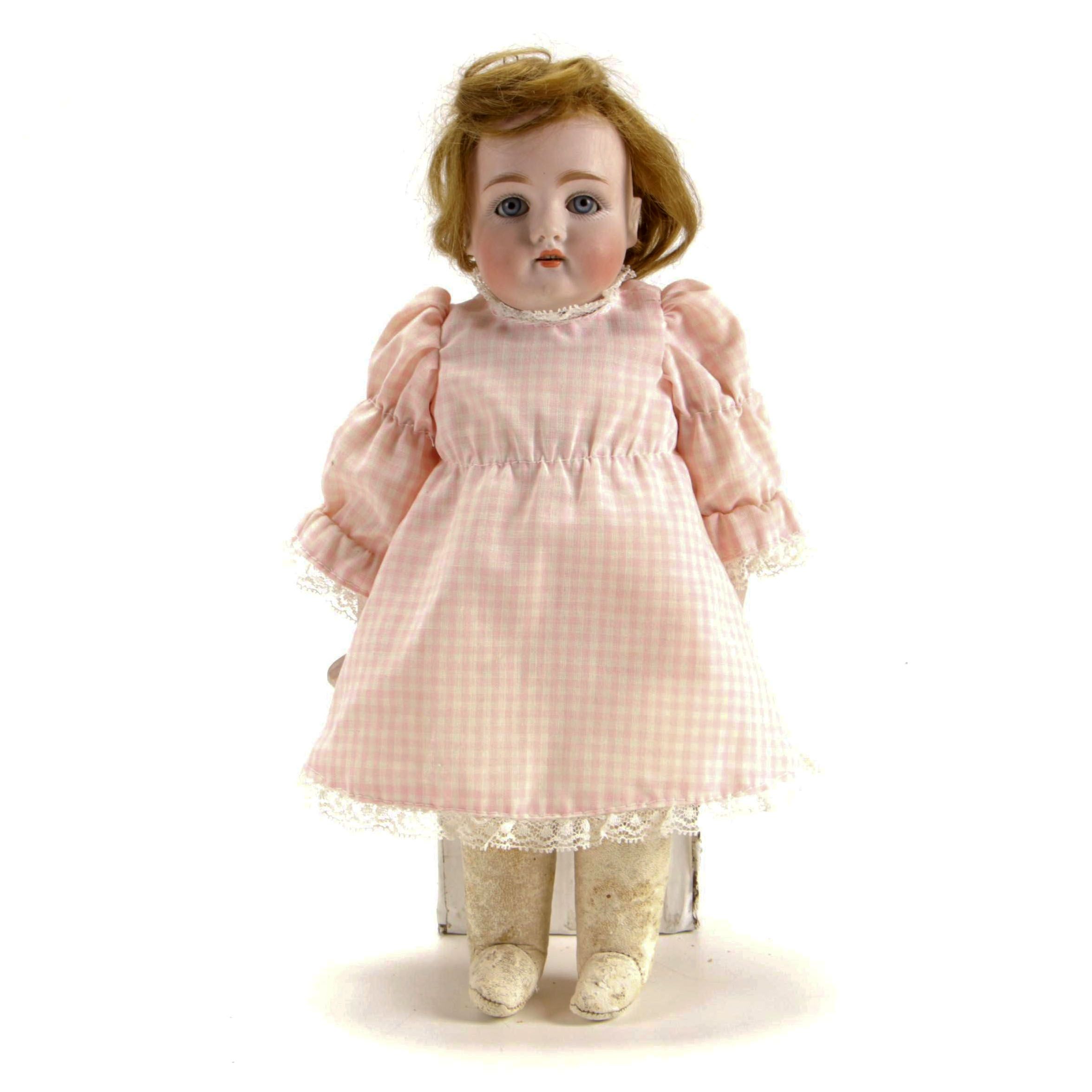 French Jumeau Bisque Doll with Hand-Painted Face and Open Mouth, Late 19th C.
