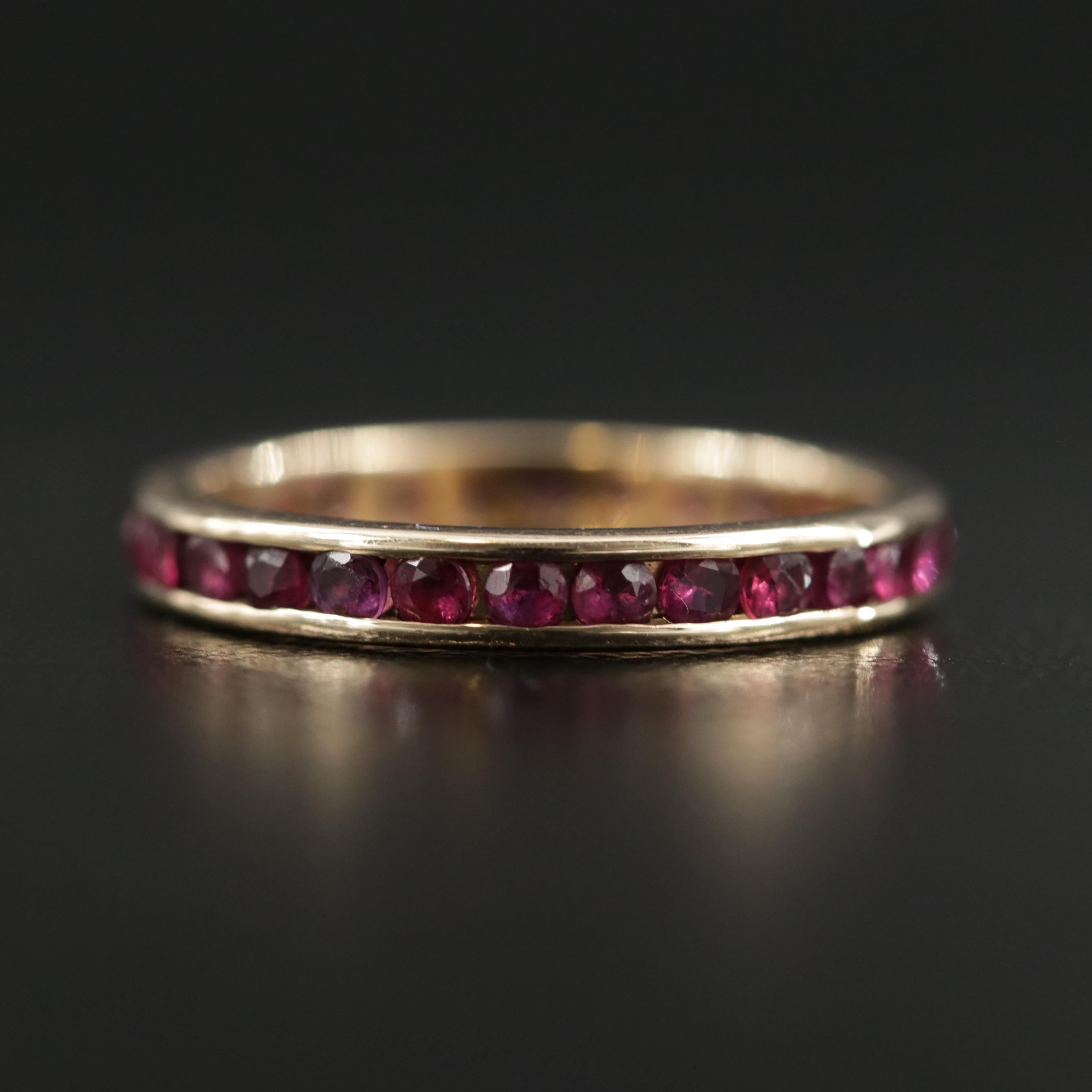 14K Yellow Gold Ruby Eternity Band