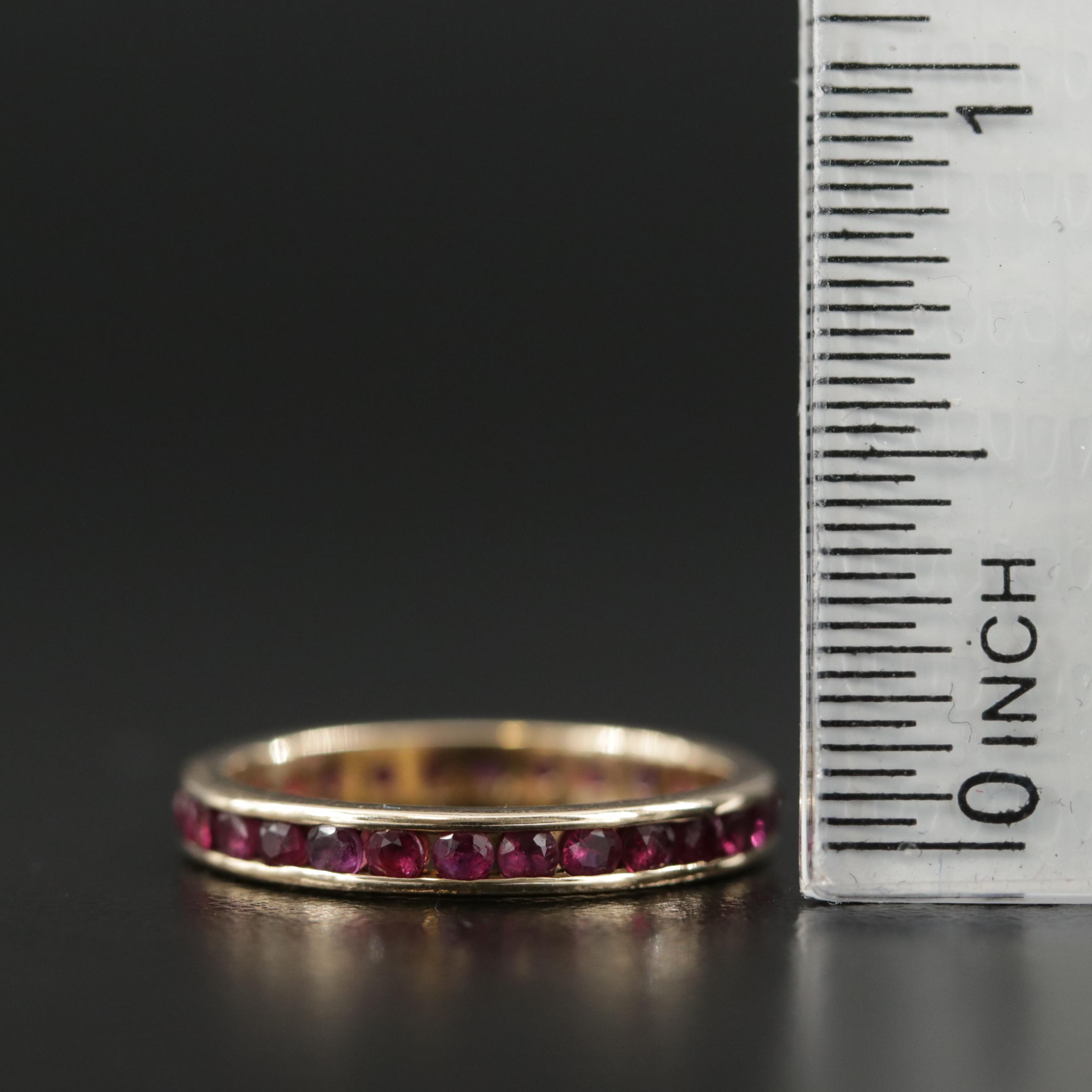 14K Yellow Gold Ruby Eternity Band