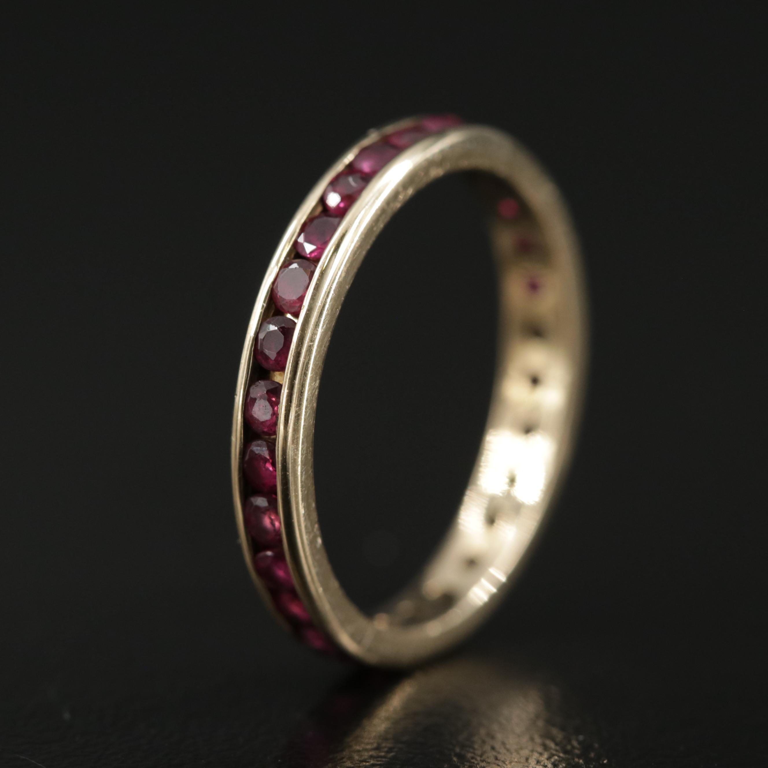 14K Yellow Gold Ruby Eternity Band