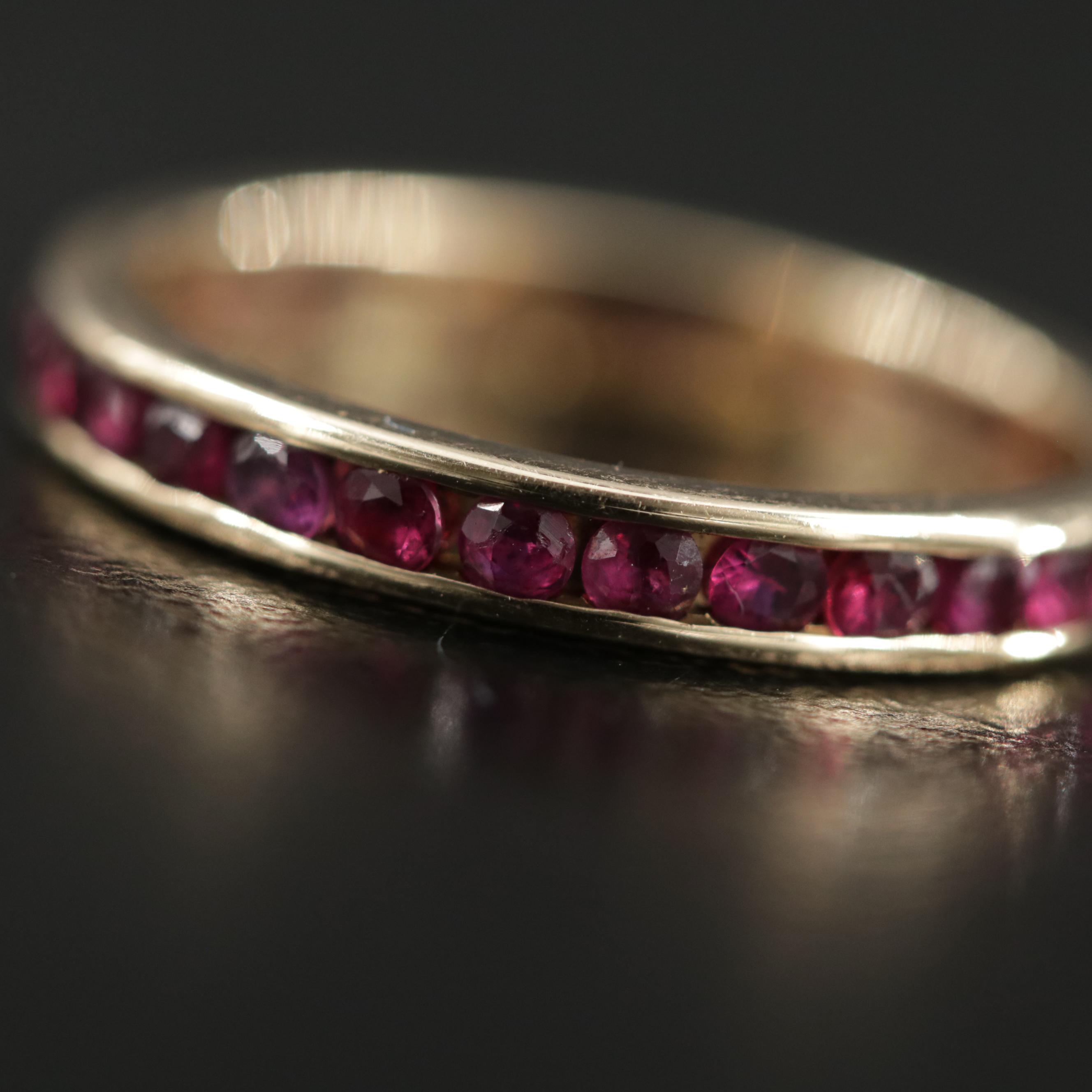 14K Yellow Gold Ruby Eternity Band