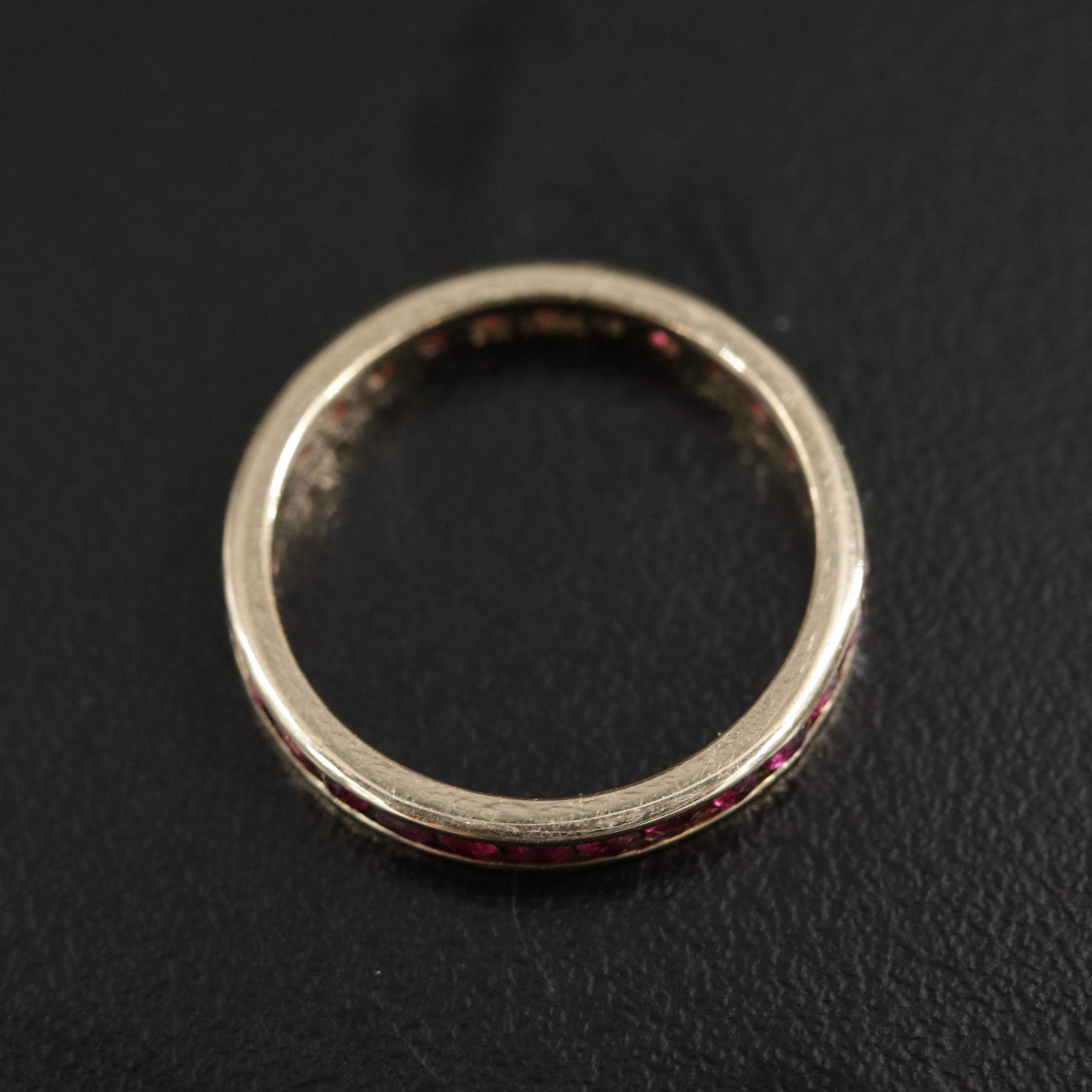 14K Yellow Gold Ruby Eternity Band