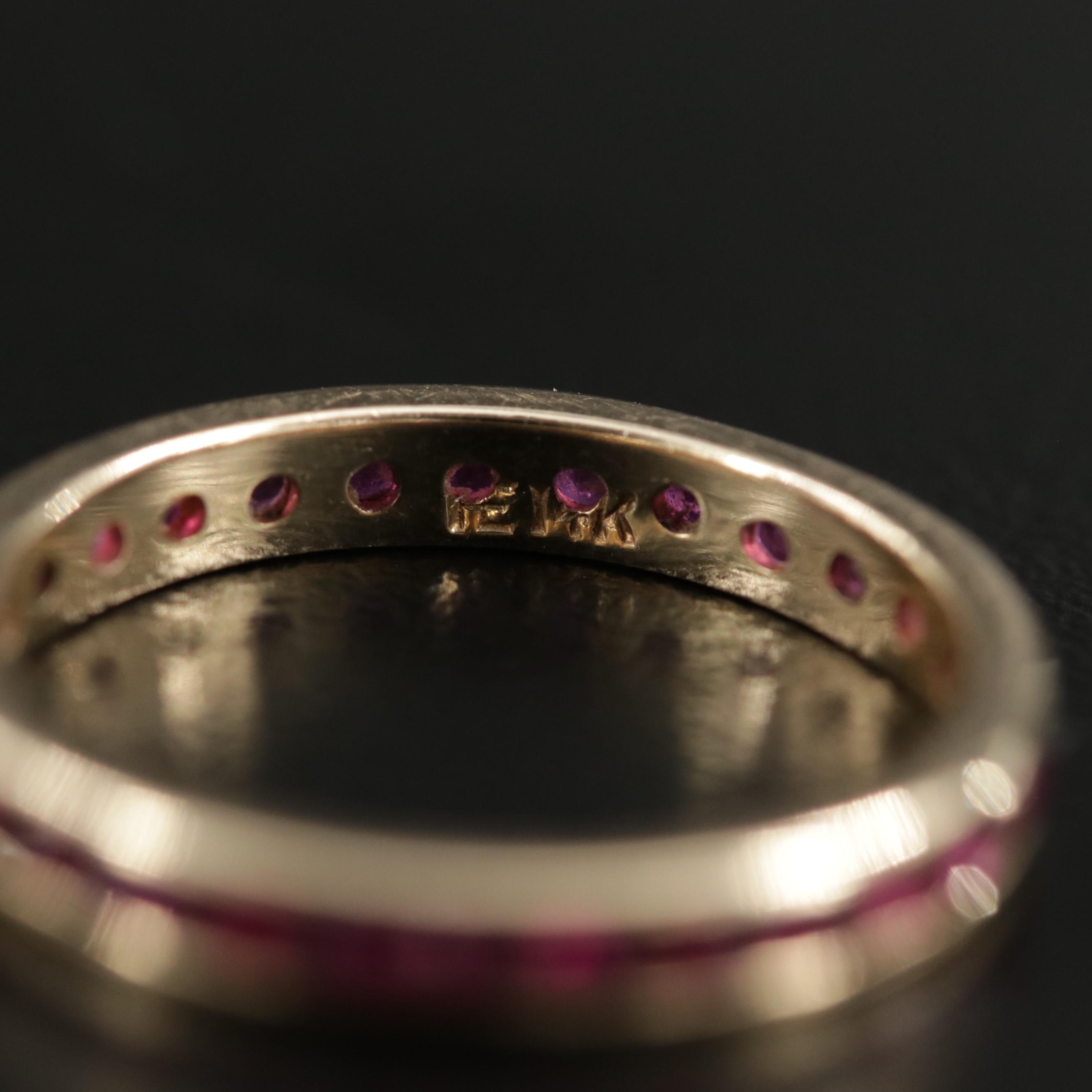 14K Yellow Gold Ruby Eternity Band