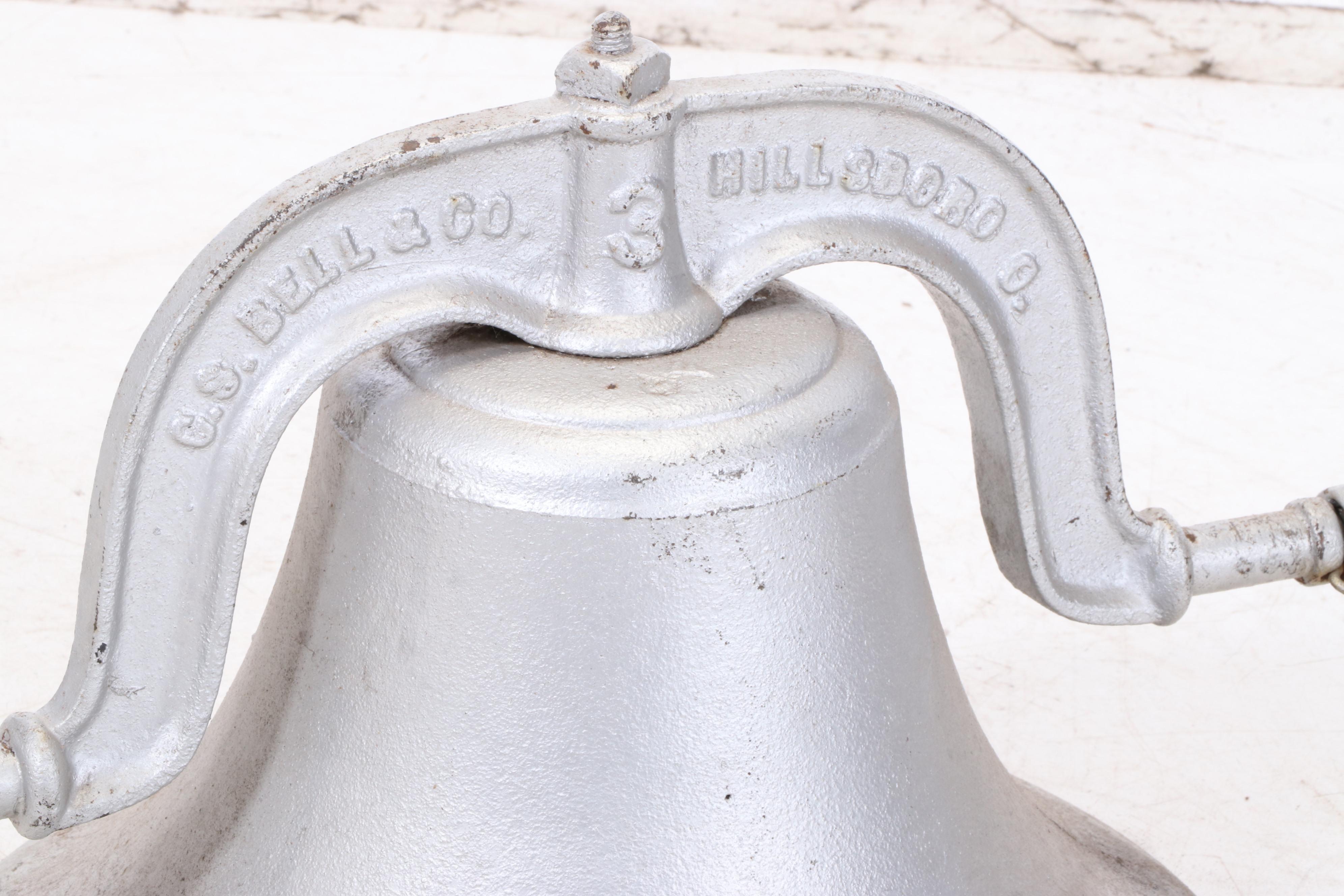 G. S. Bell & Co., Hillsboro, Ohio Cast Iron Bell with Yoke, Pat. 1886