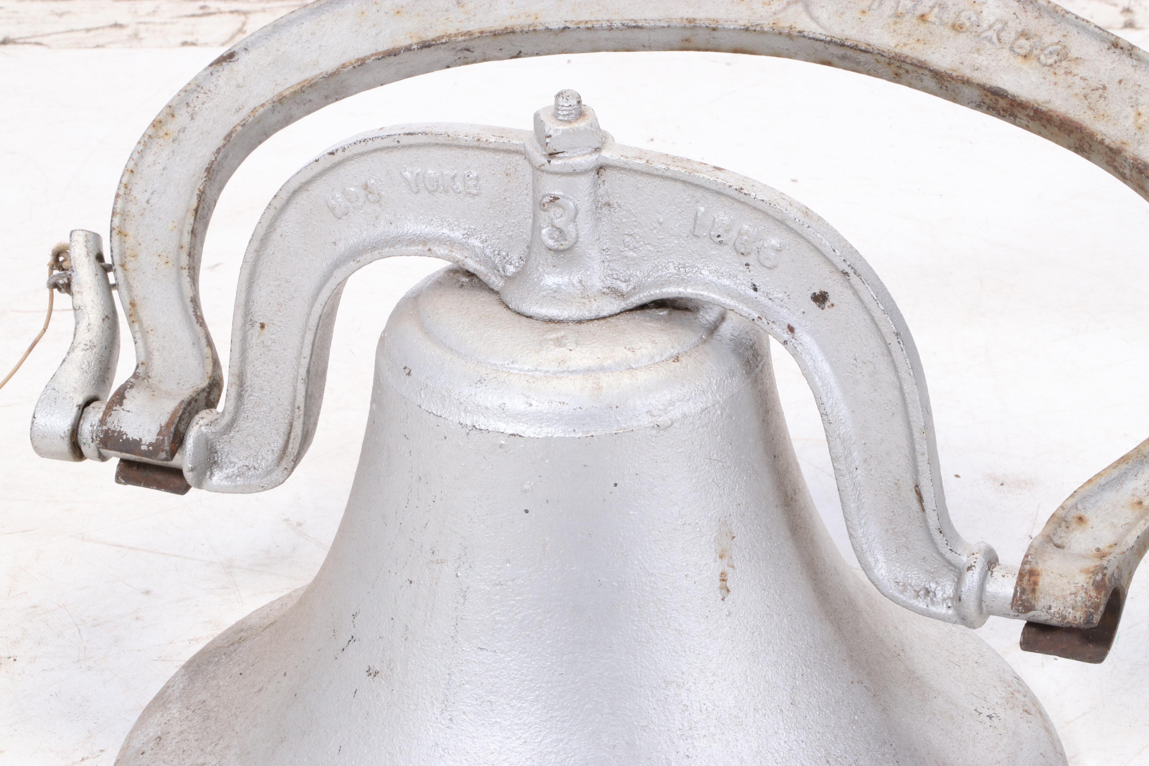 G. S. Bell & Co., Hillsboro, Ohio Cast Iron Bell with Yoke, Pat. 1886