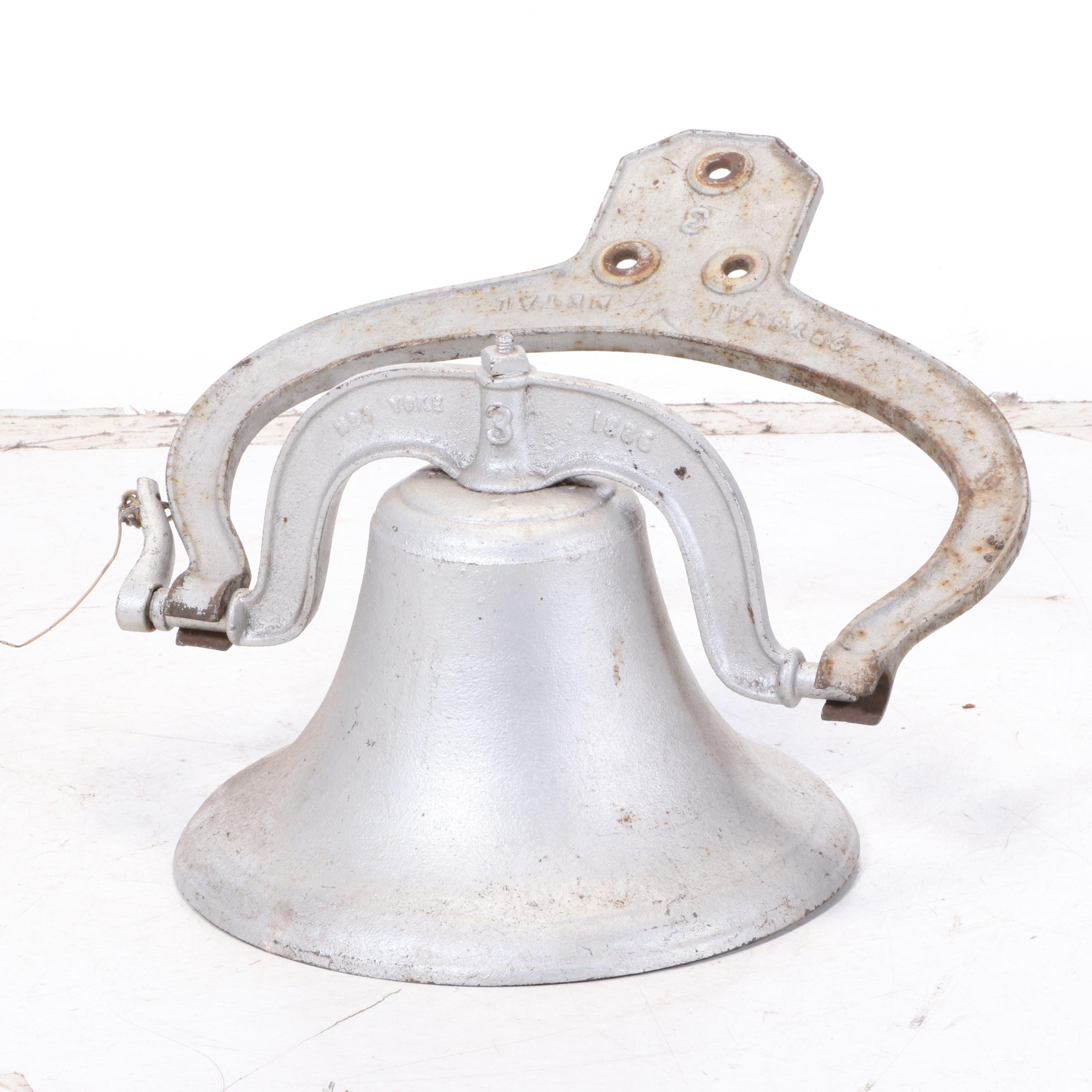 G. S. Bell & Co., Hillsboro, Ohio Cast Iron Bell with Yoke, Pat. 1886