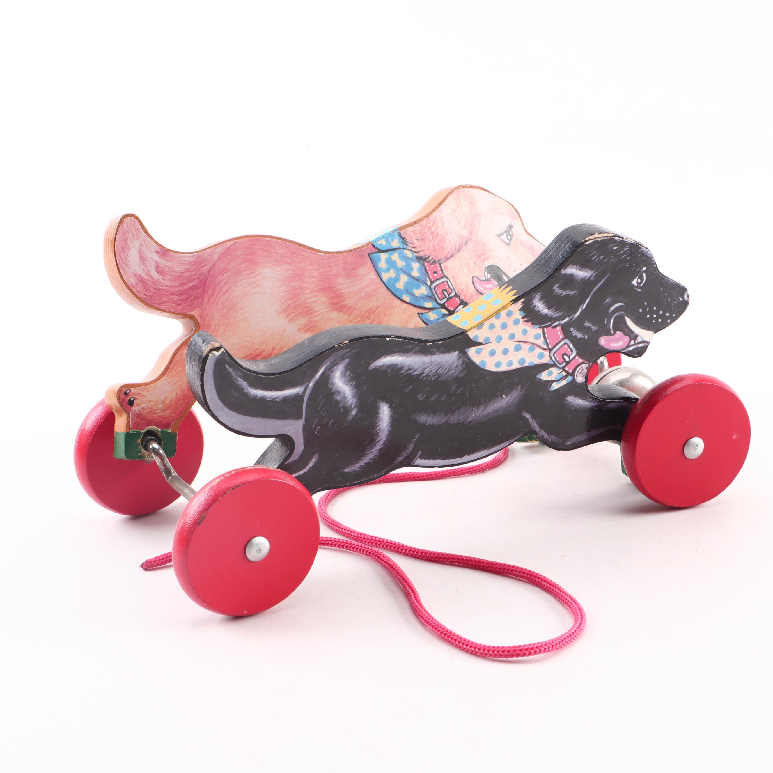 Walter, Schylling, and Fisher Price Pull Toys with "Jalopy" the Clown