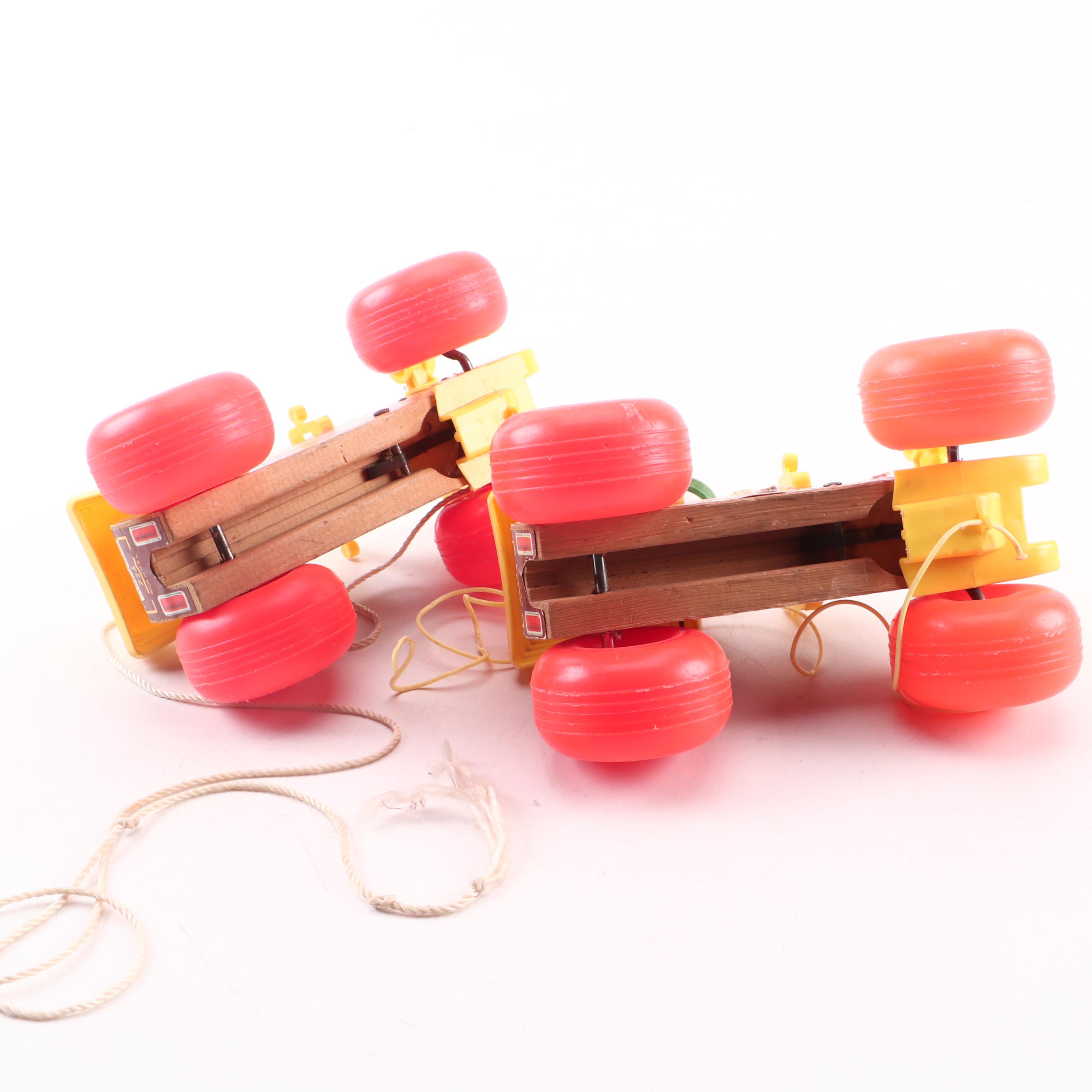 Walter, Schylling, and Fisher Price Pull Toys with "Jalopy" the Clown