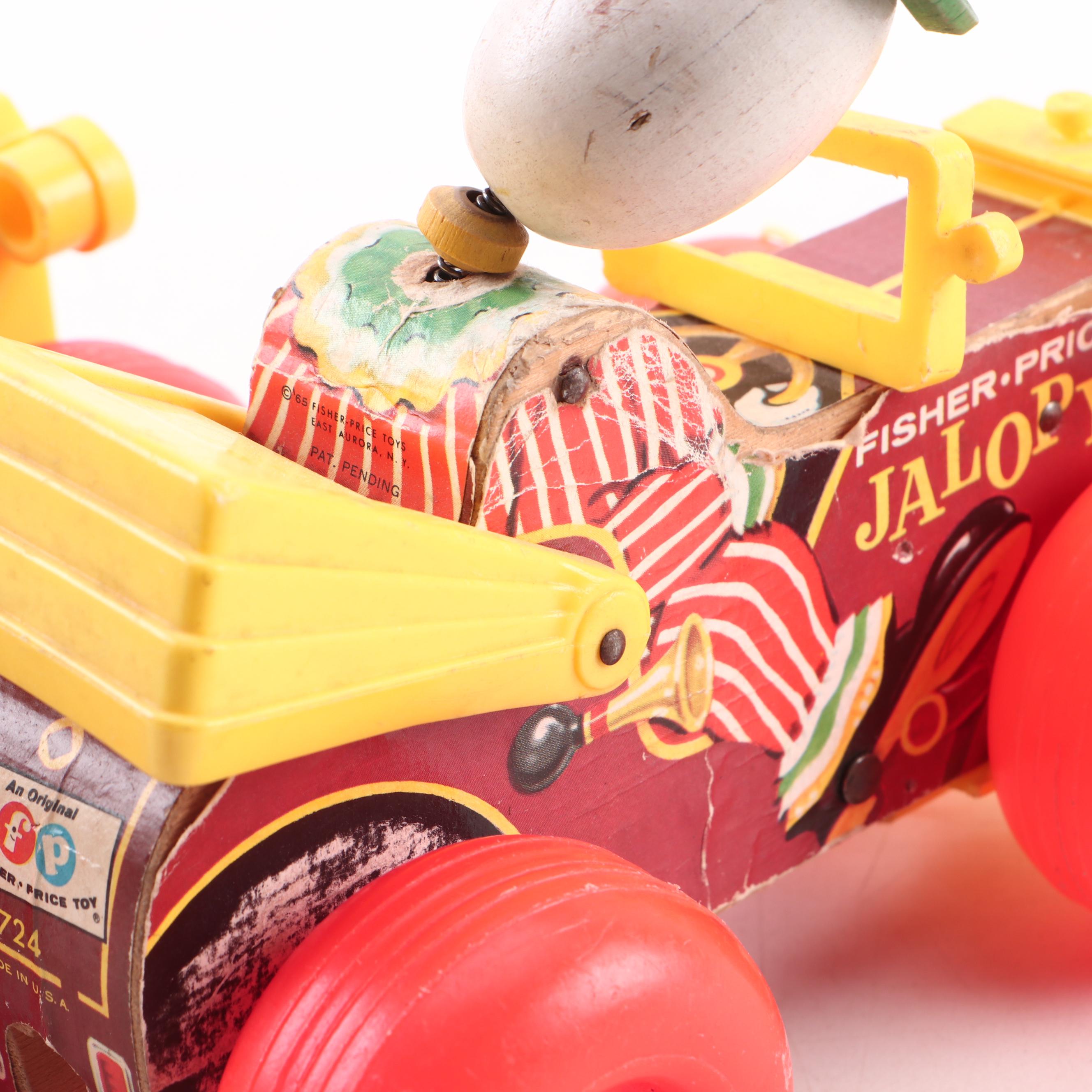 Walter, Schylling, and Fisher Price Pull Toys with "Jalopy" the Clown