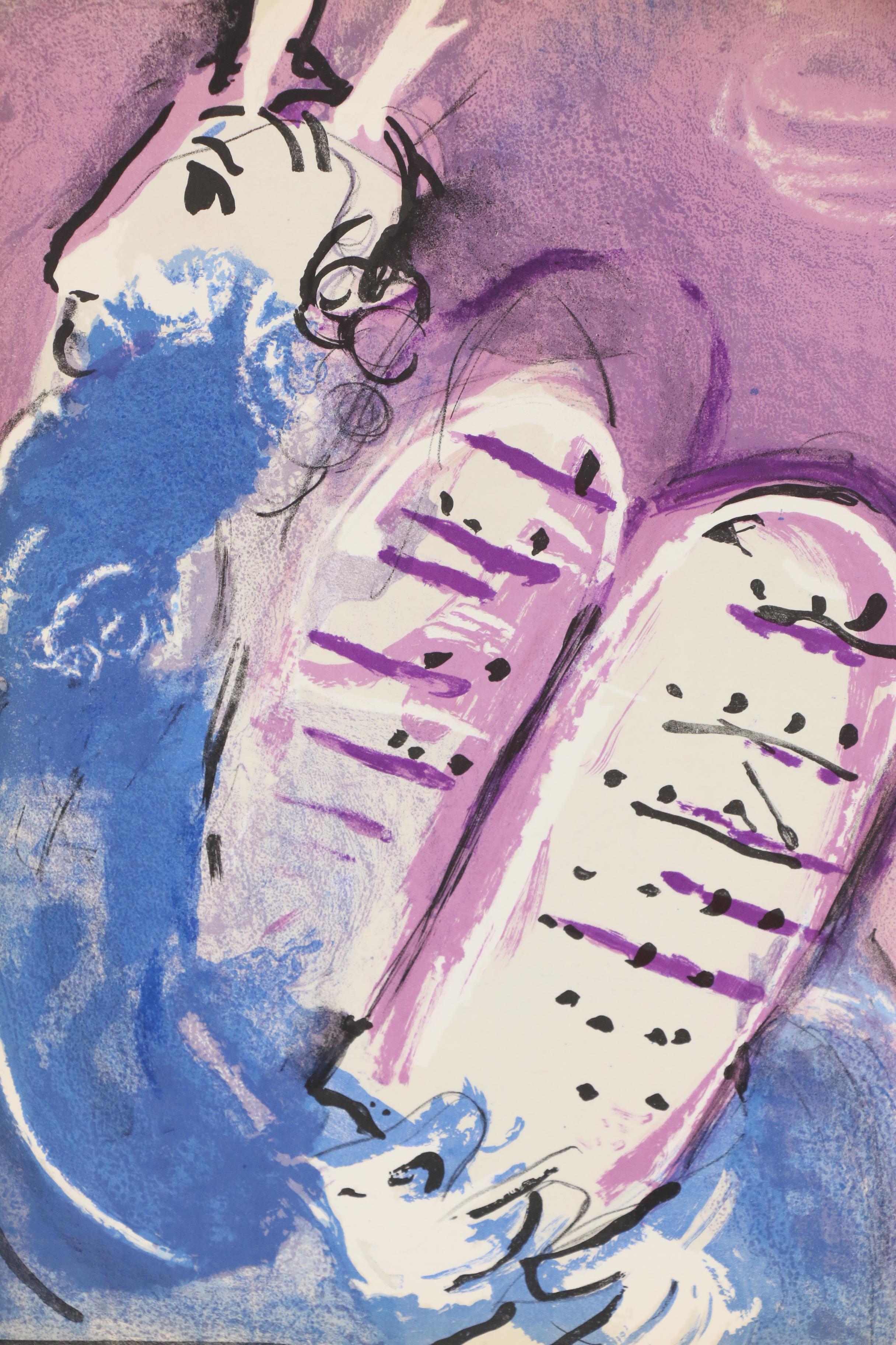 Marc Chagall Lithograph "Moses with the Tablets of the Law", 1956