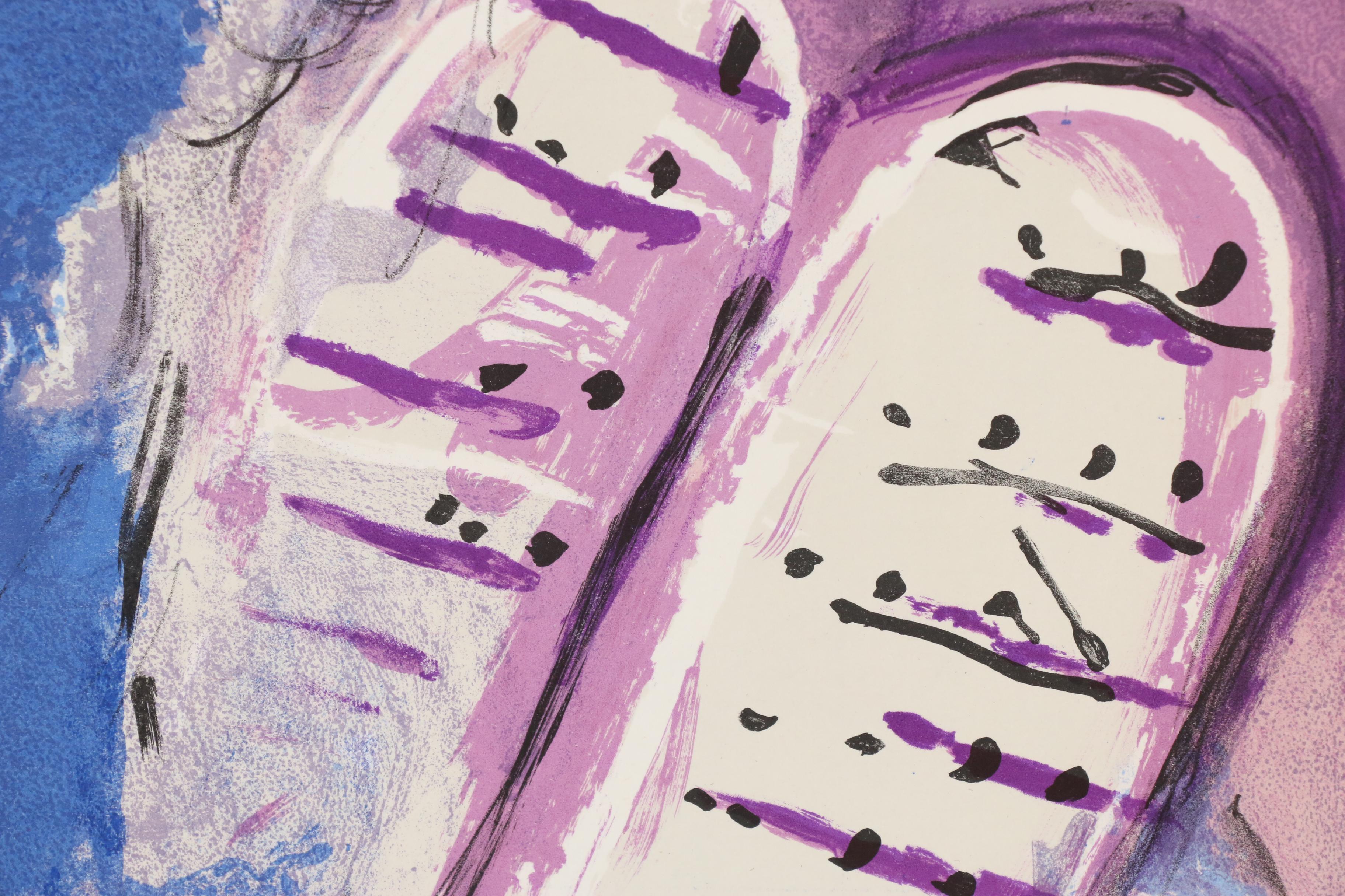 Marc Chagall Lithograph "Moses with the Tablets of the Law", 1956