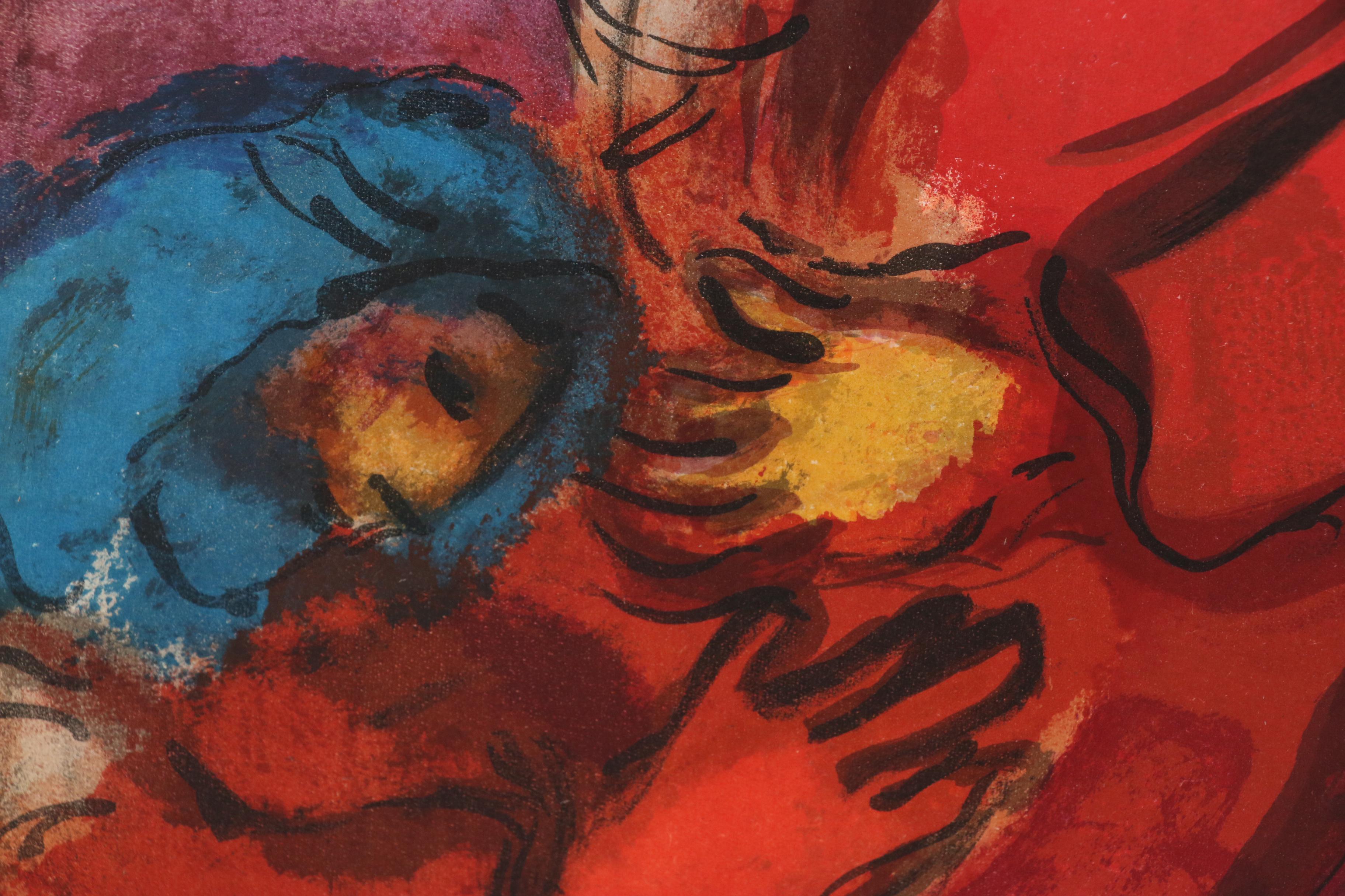 Marc Chagall Color Lithograph "David and Absalom", 1956