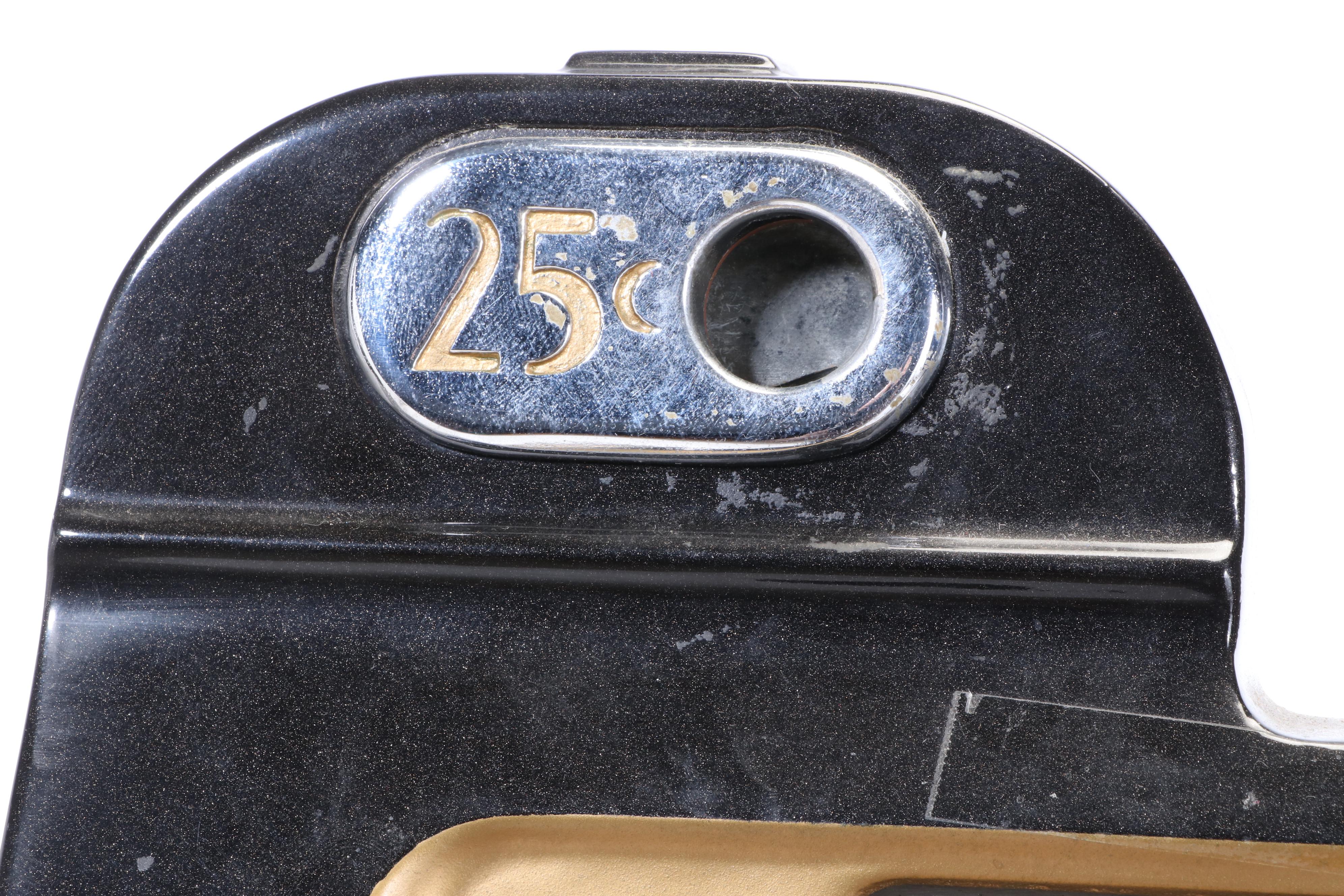 Mills "Golden Nugget" 25 Cent Coin-Operated Slot Machine and Cabinet, Mid-20th C