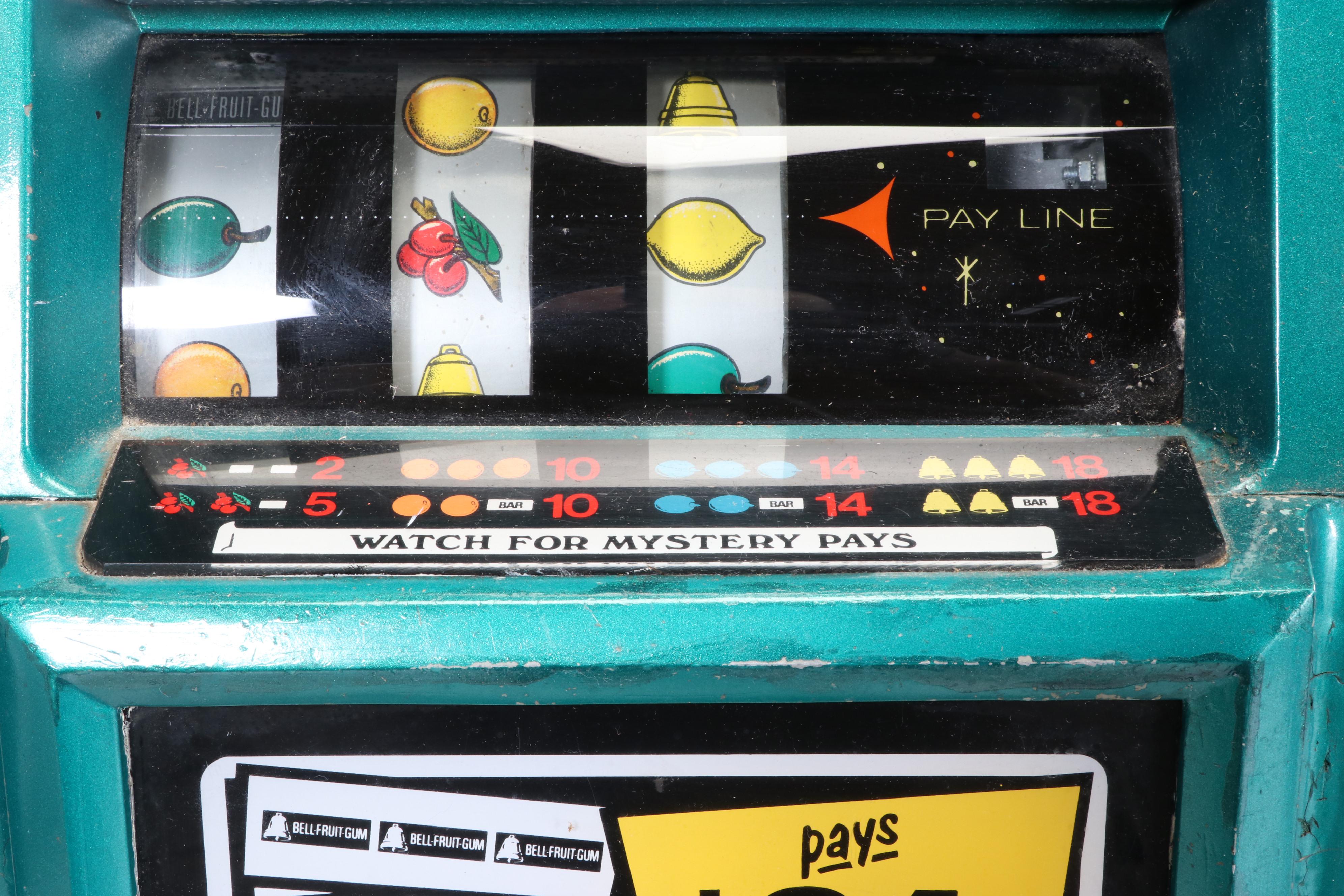 Mills Dime Gambling Slot Machine with Cabinet, Mid-20th Century