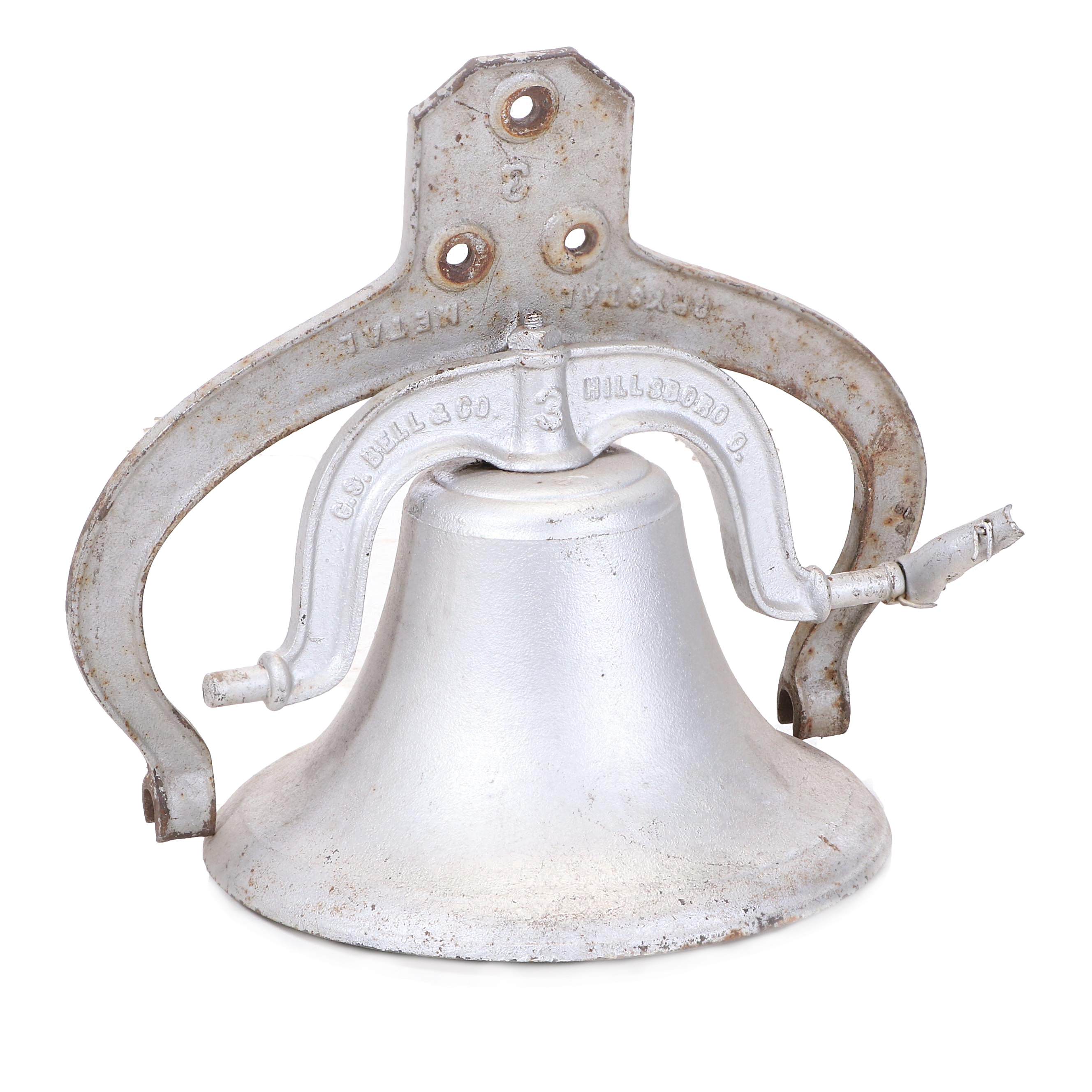 G. S. Bell & Co., Hillsboro, Ohio Cast Iron Bell with Yoke, Pat. 1886