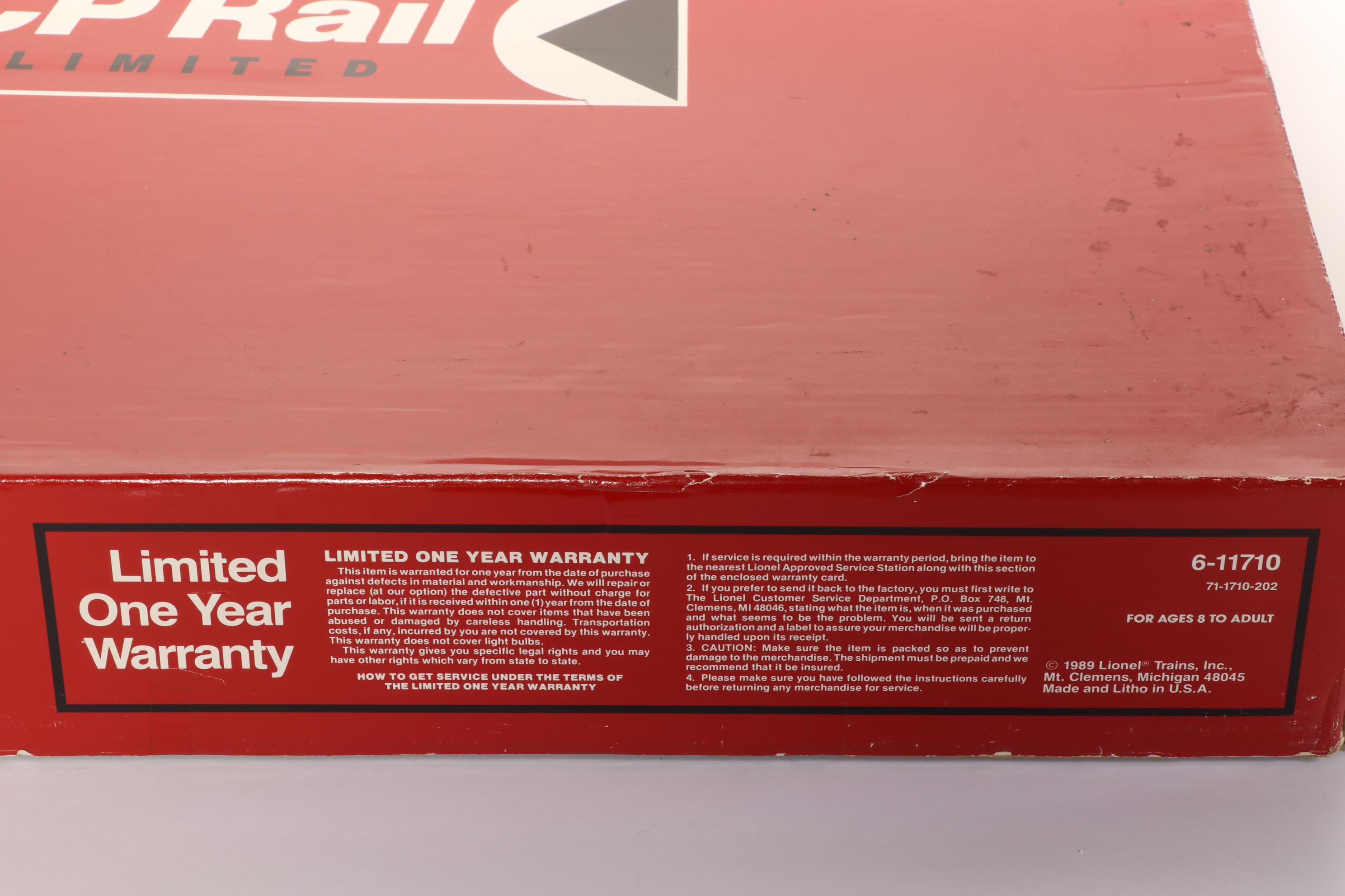 Lionel CP Rail Limited Model Train Set in Original Packaging, 1989