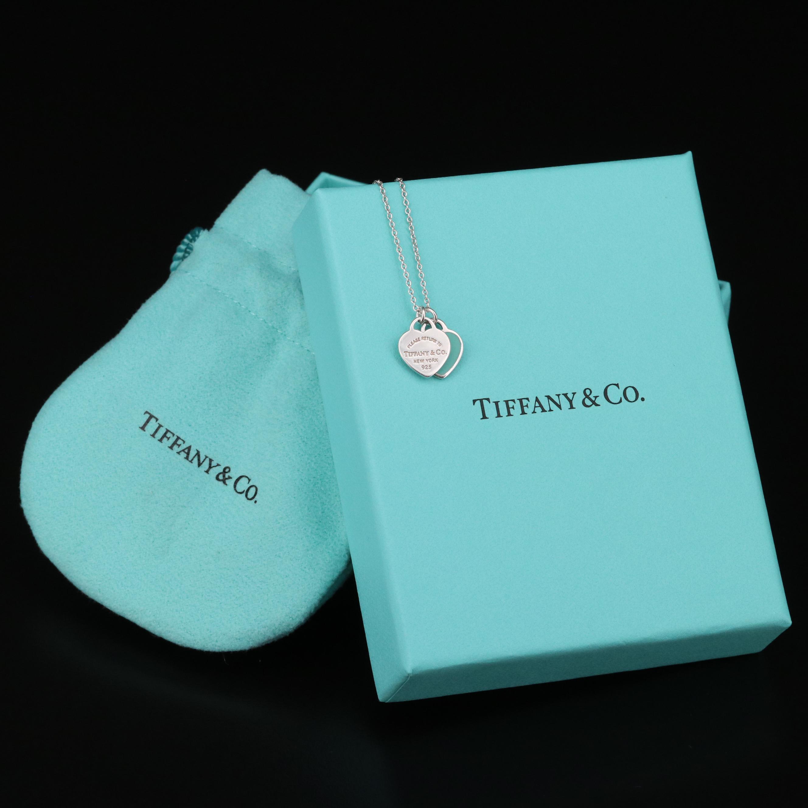 Tiffany & Co. "Return to Tiffany" Sterling Double Heart Necklace