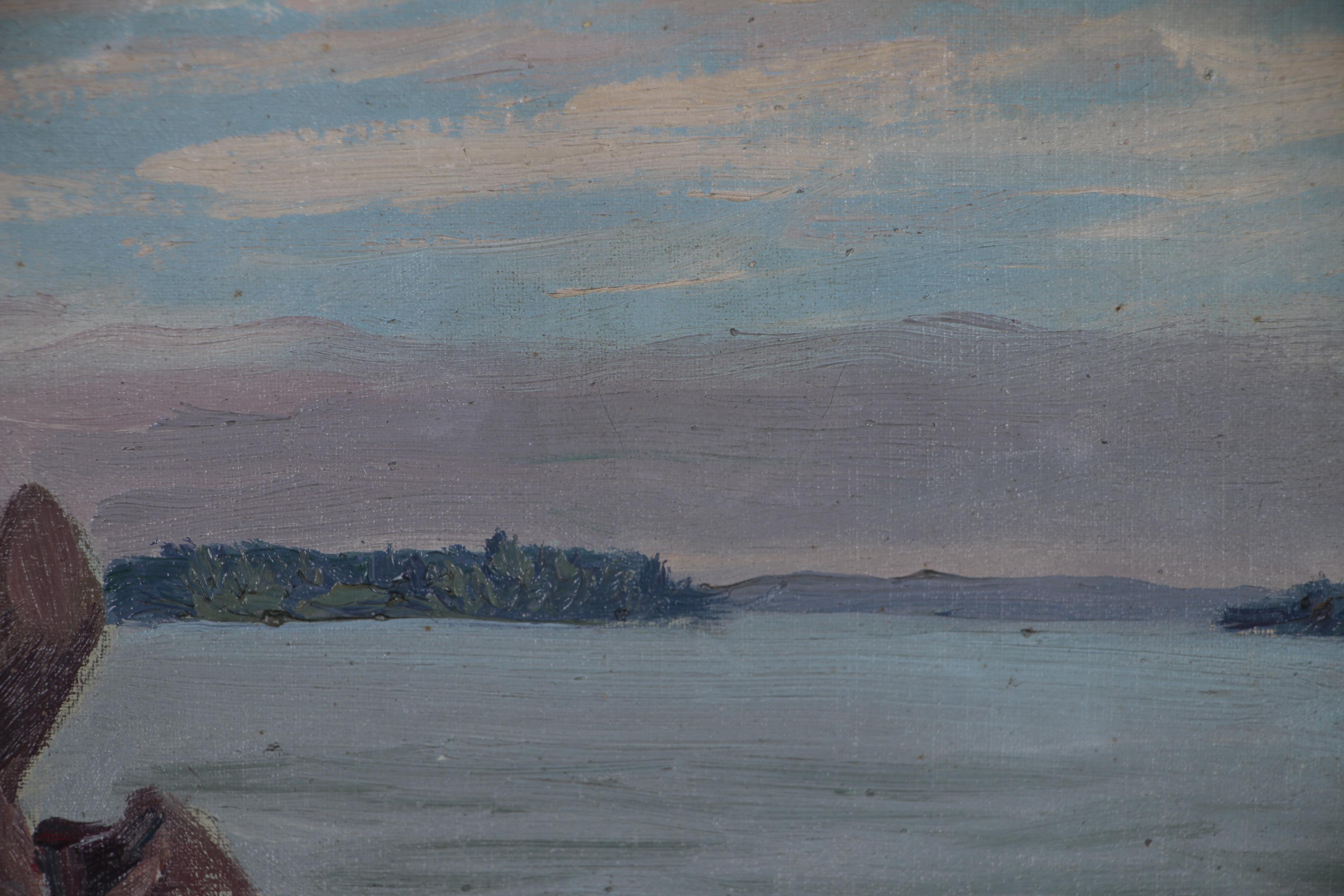 Will Hutchins Oil Painting of Lakeside View