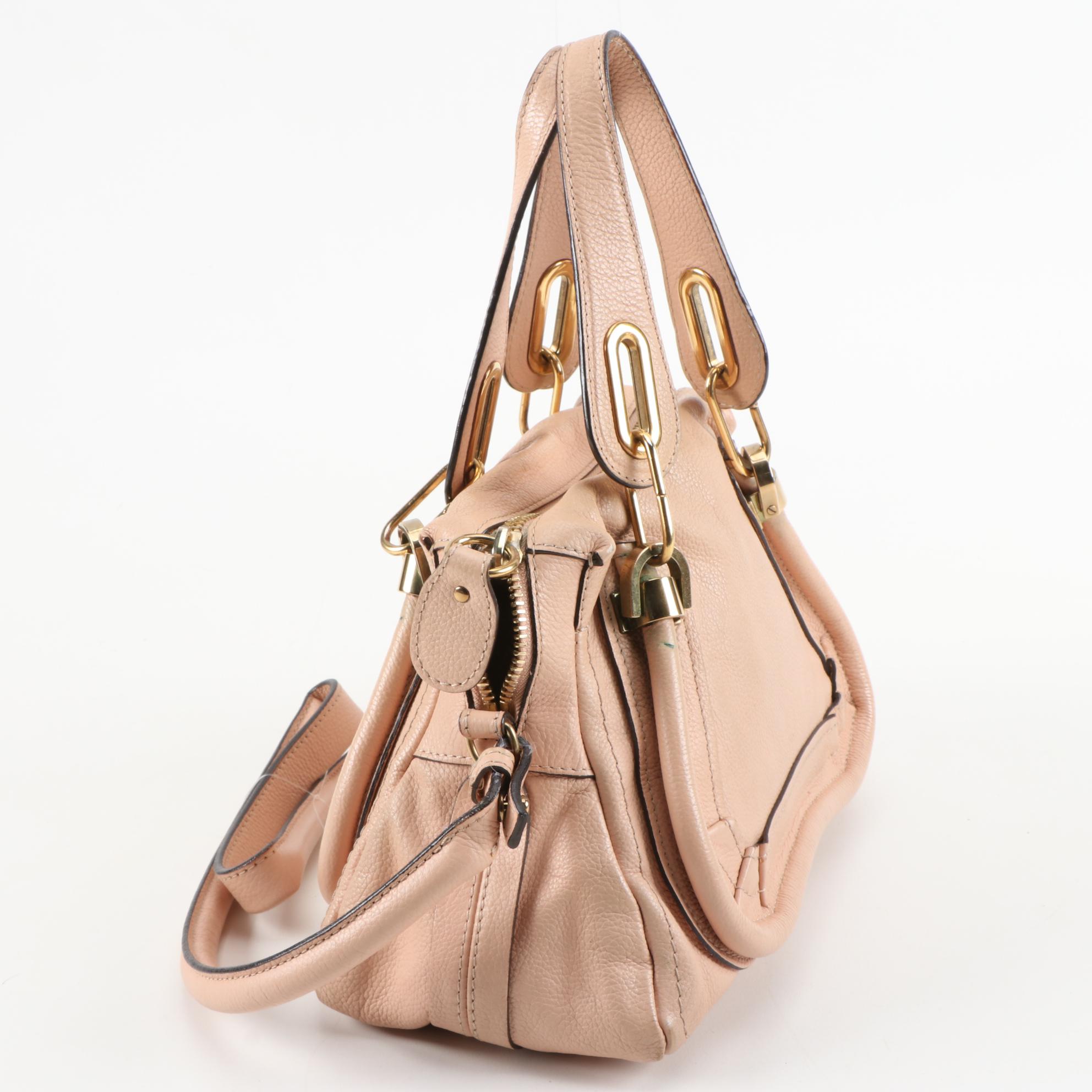 Chloé Small Paraty Bag in Blush Beige Grained Leather