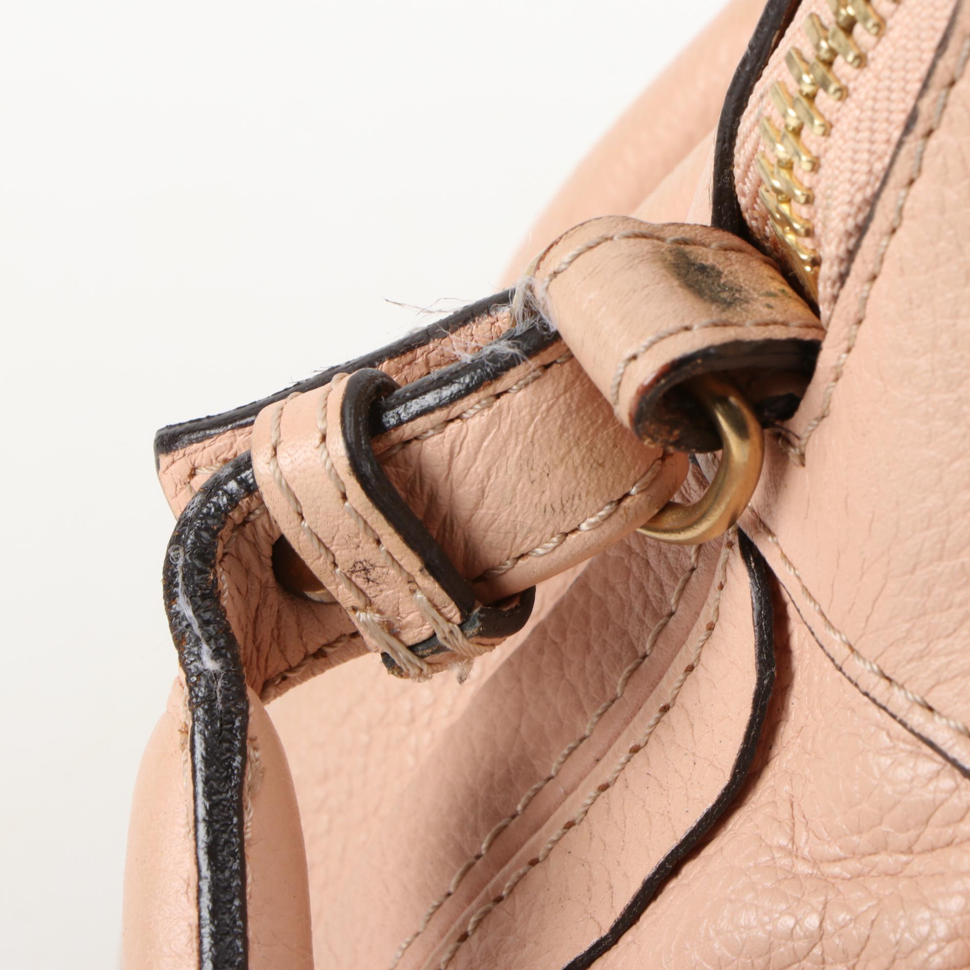 Chloé Small Paraty Bag in Blush Beige Grained Leather