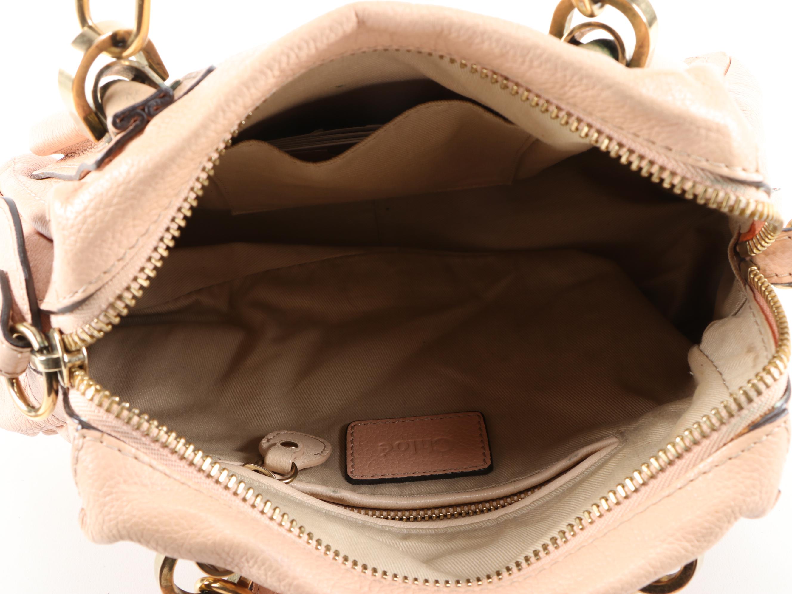 Chloé Small Paraty Bag in Blush Beige Grained Leather