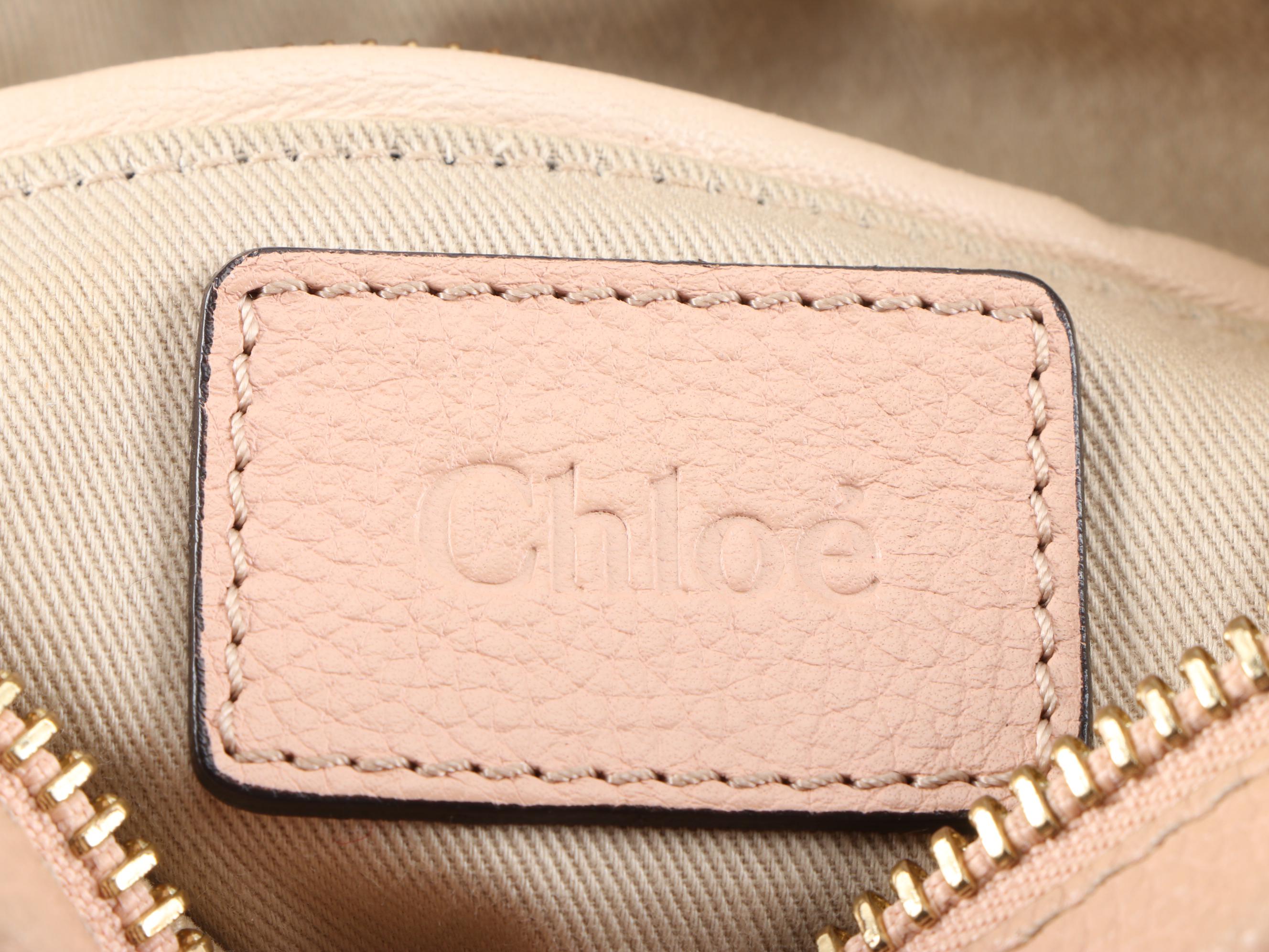 Chloé Small Paraty Bag in Blush Beige Grained Leather