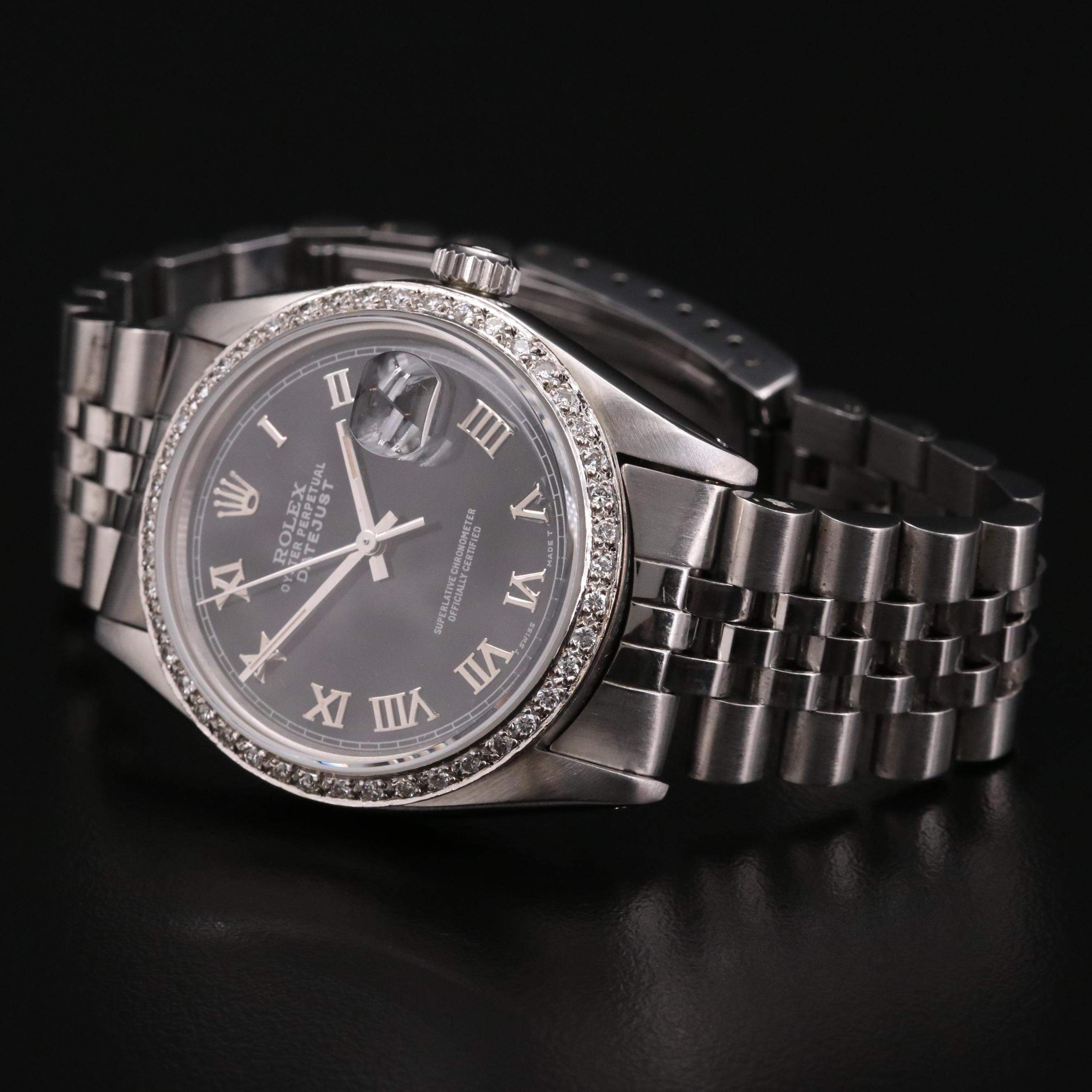 1979 Rolex Datejust 14K Gold, Stainless Steel and Diamond Bezel Watch