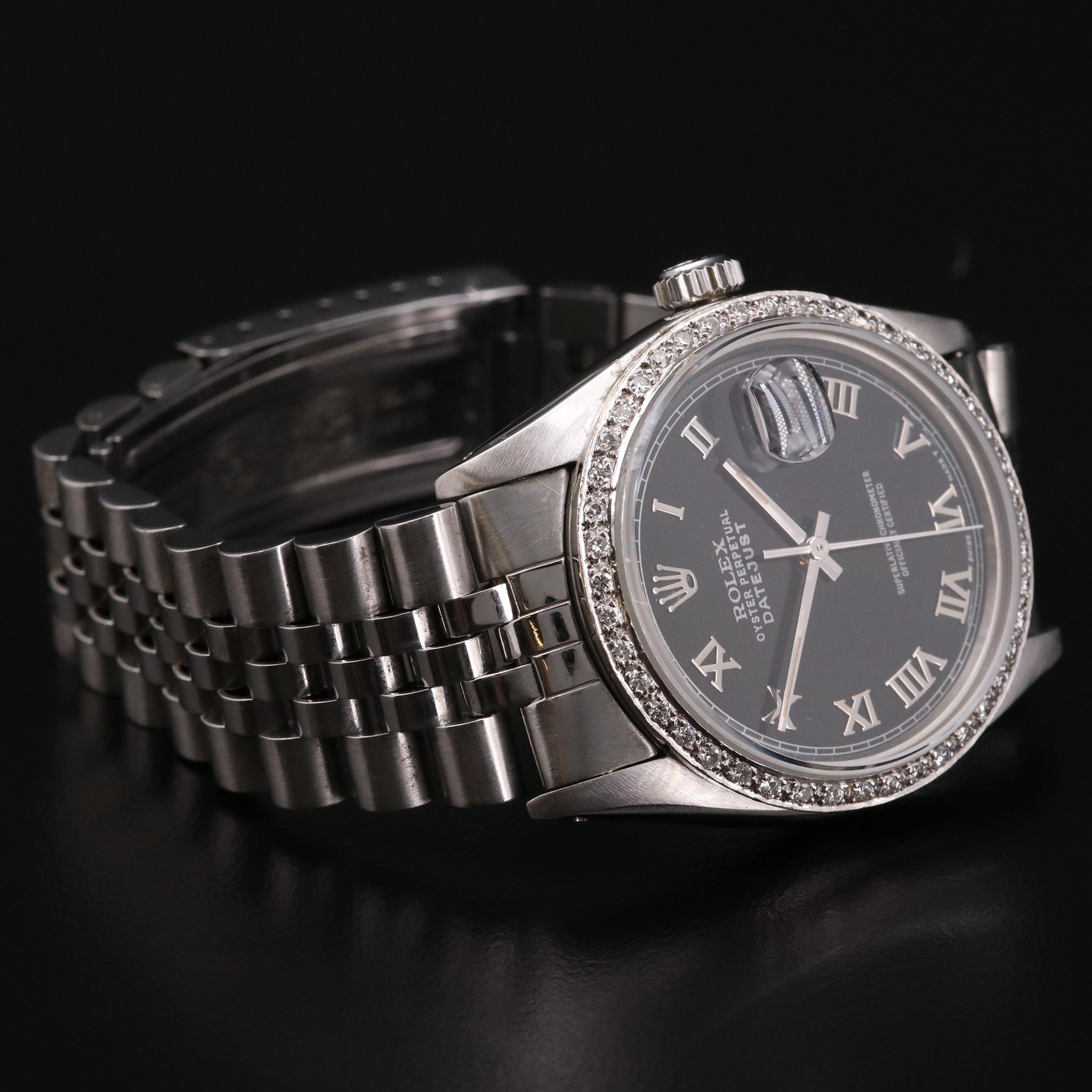 1979 Rolex Datejust 14K Gold, Stainless Steel and Diamond Bezel Watch