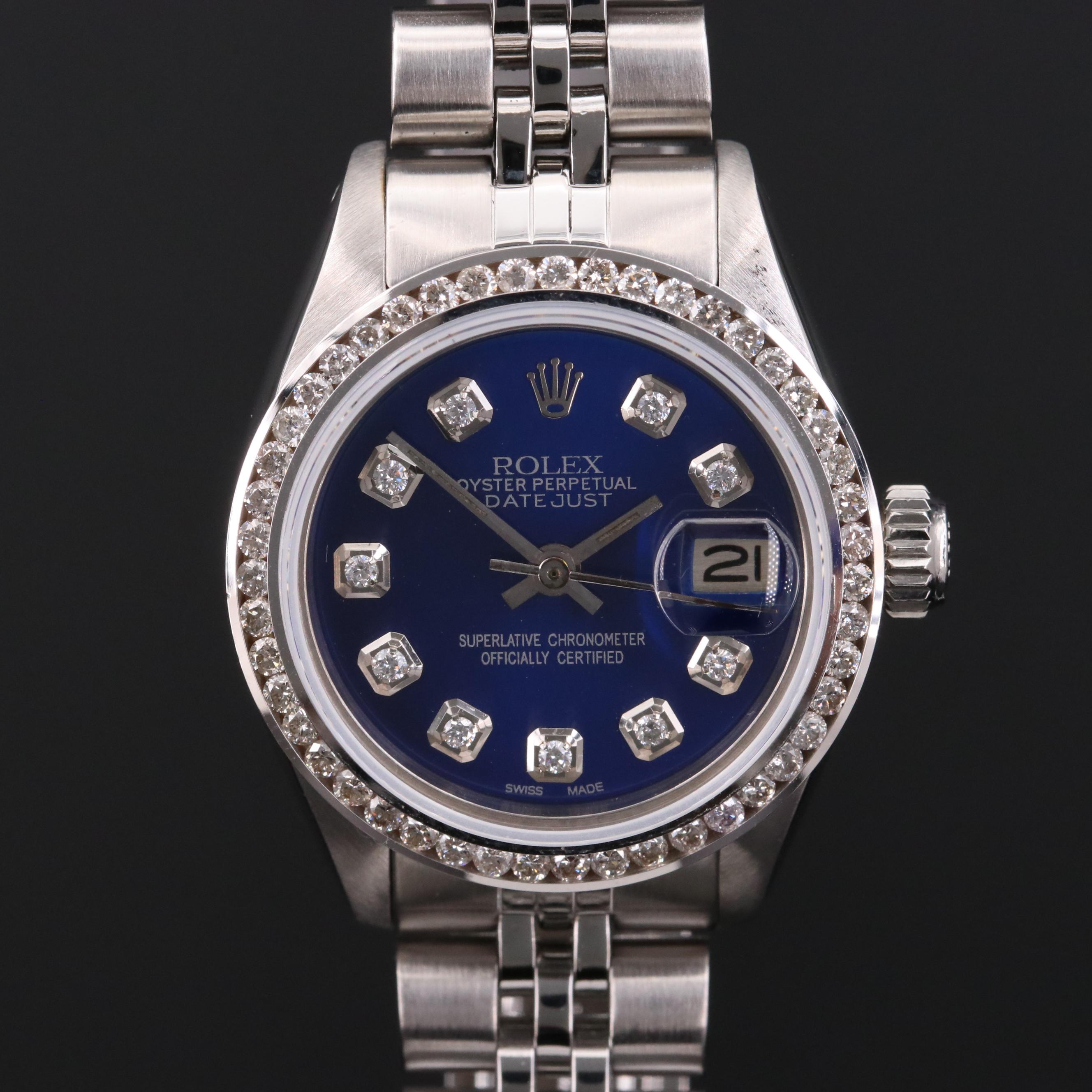 1978 Rolex Datejust Diamond Bezel and Dial 14K Gold and Stainless Steel Watch