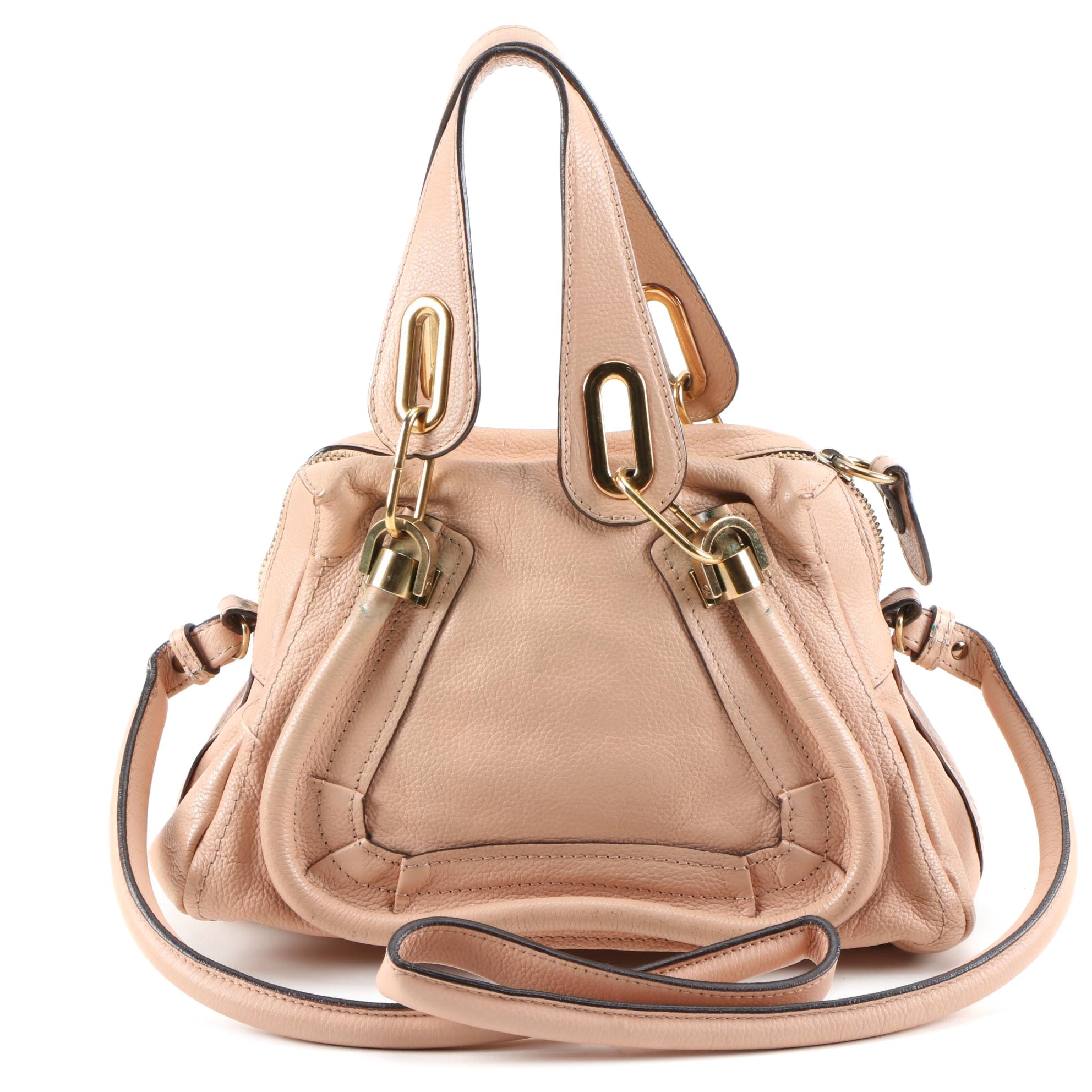 Chloé Small Paraty Bag in Blush Beige Grained Leather