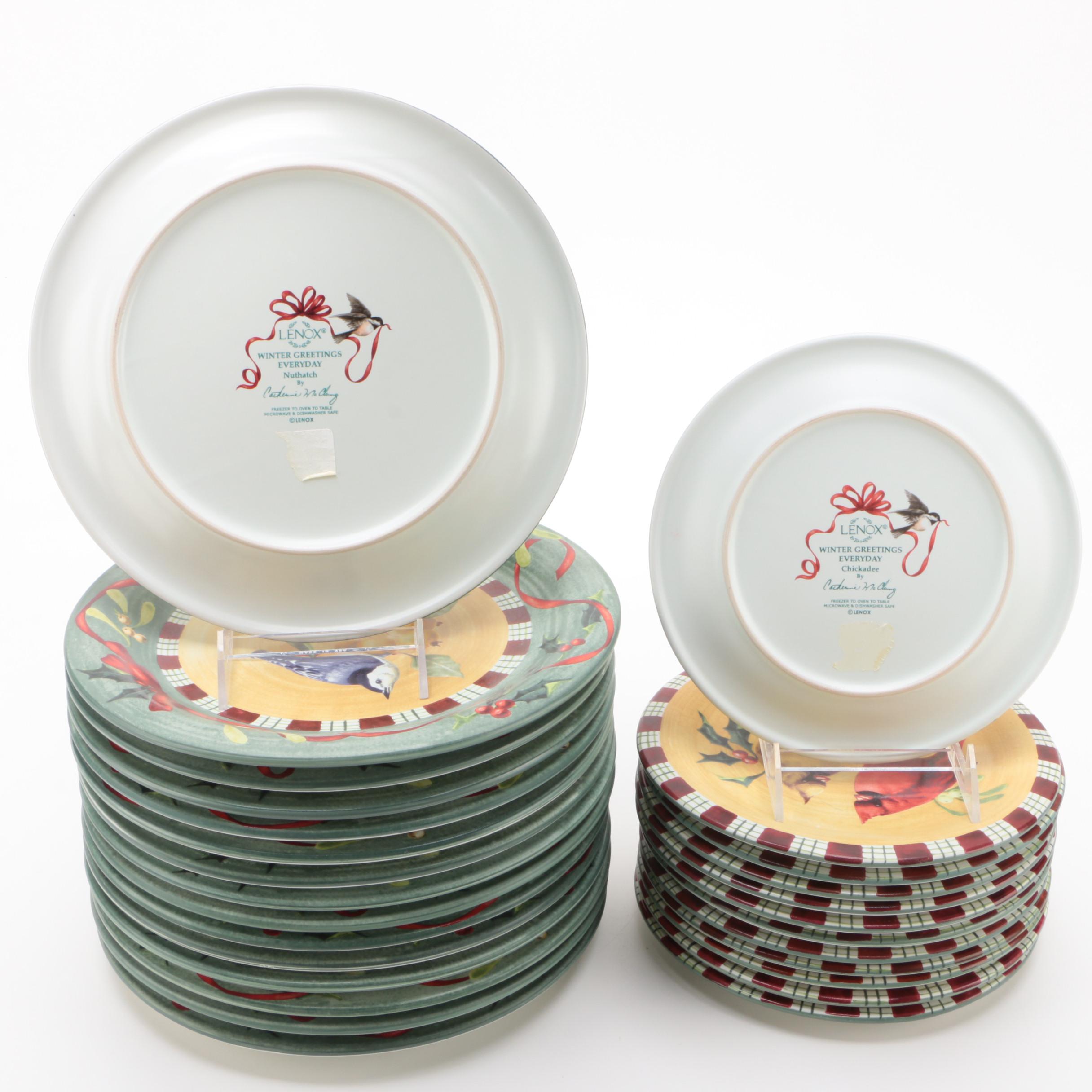 Lenox "Winter Greetings Everyday" Ceramic Dinnerware and Cookie Jar