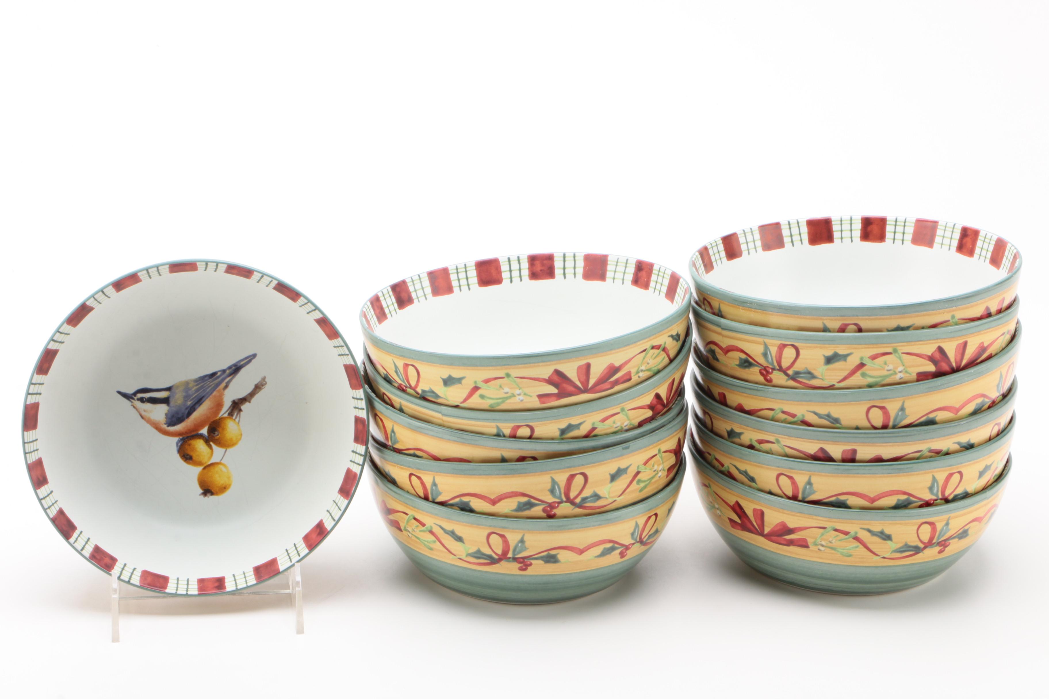 Lenox "Winter Greetings Everyday" Ceramic Dinnerware and Cookie Jar