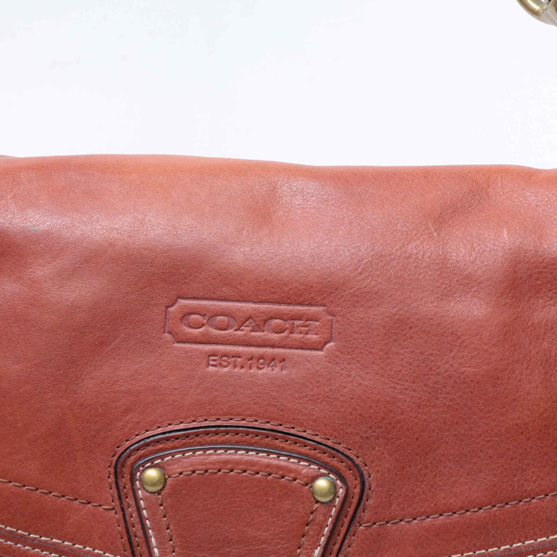 Coach Ali Legacy Flap Front Shoulder Bag in Whiskey Leather