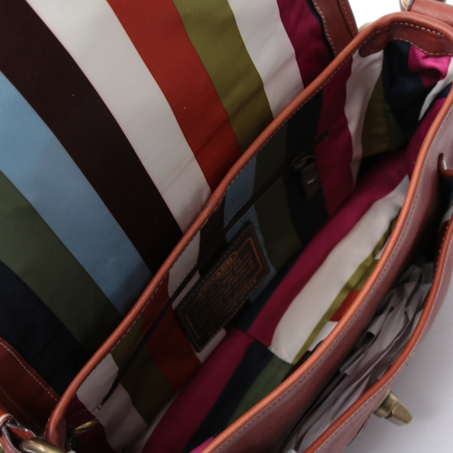 Coach Ali Legacy Flap Front Shoulder Bag in Whiskey Leather