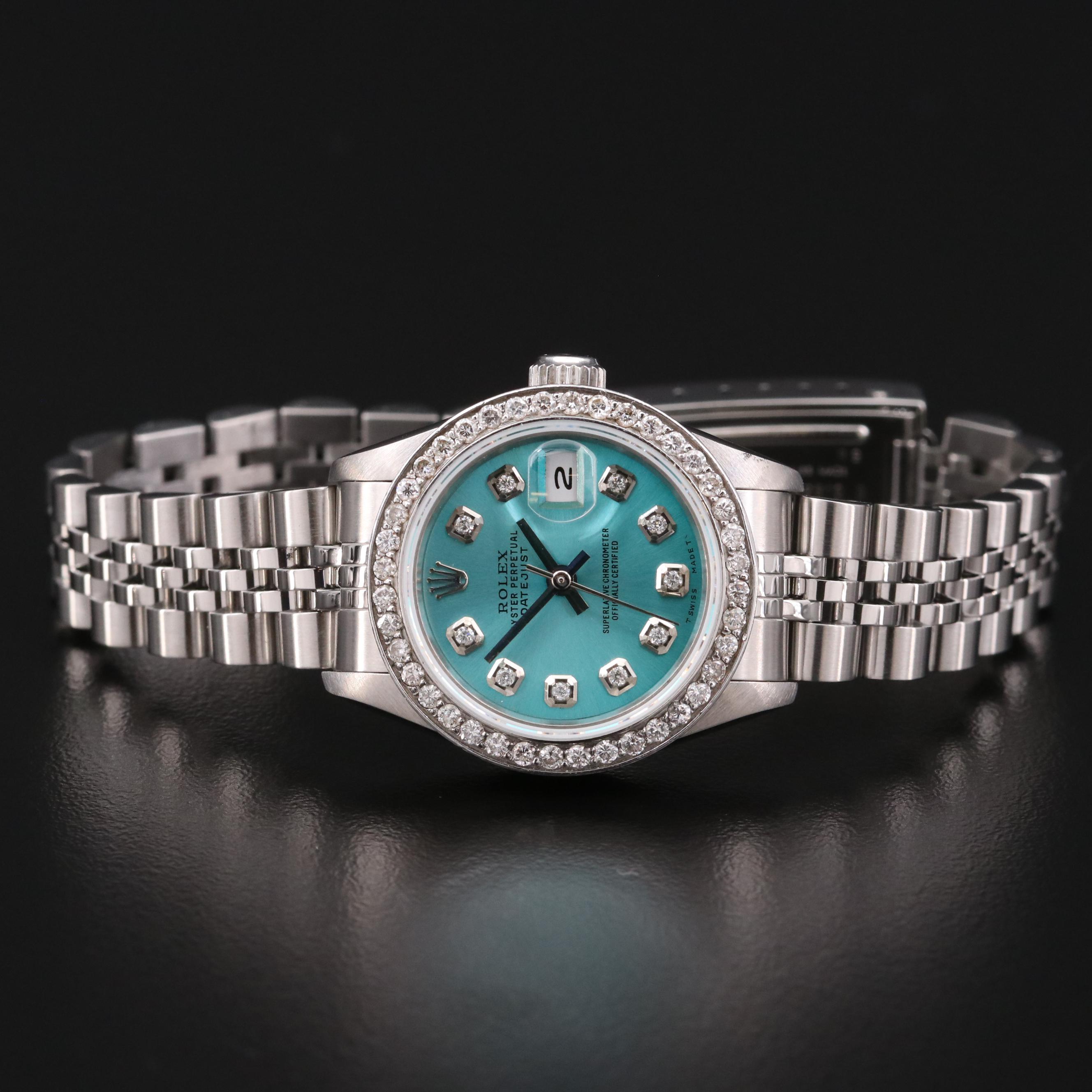 1991 Rolex Datejust Stainless Steel With Diamond Bezel and Dial Watch