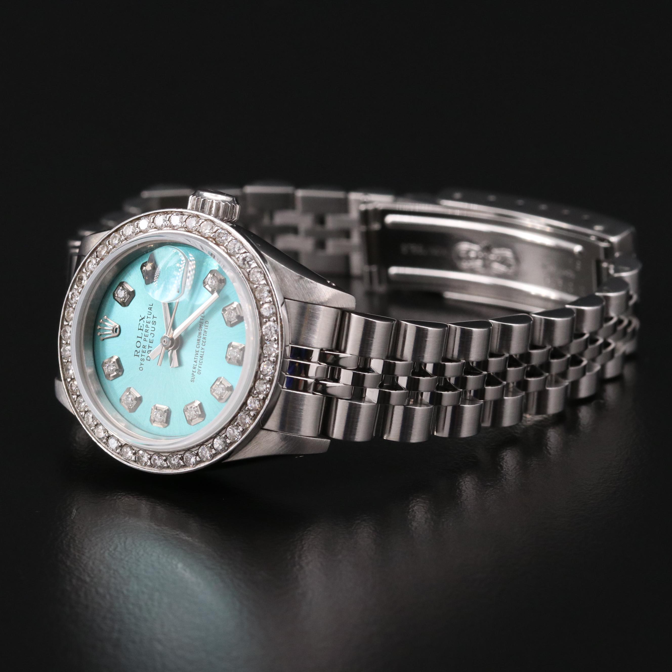 1991 Rolex Datejust Stainless Steel With Diamond Bezel and Dial Watch