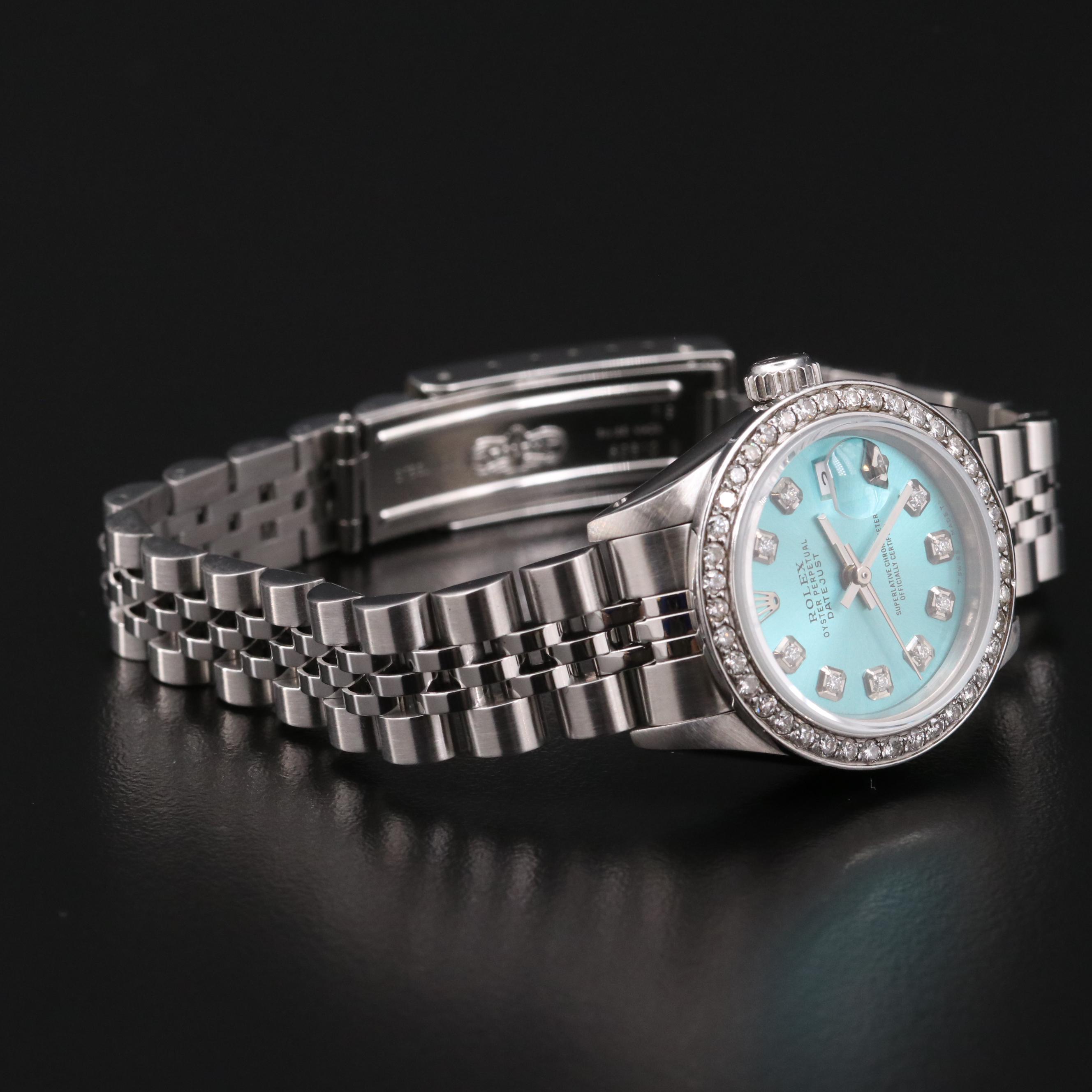 1991 Rolex Datejust Stainless Steel With Diamond Bezel and Dial Watch