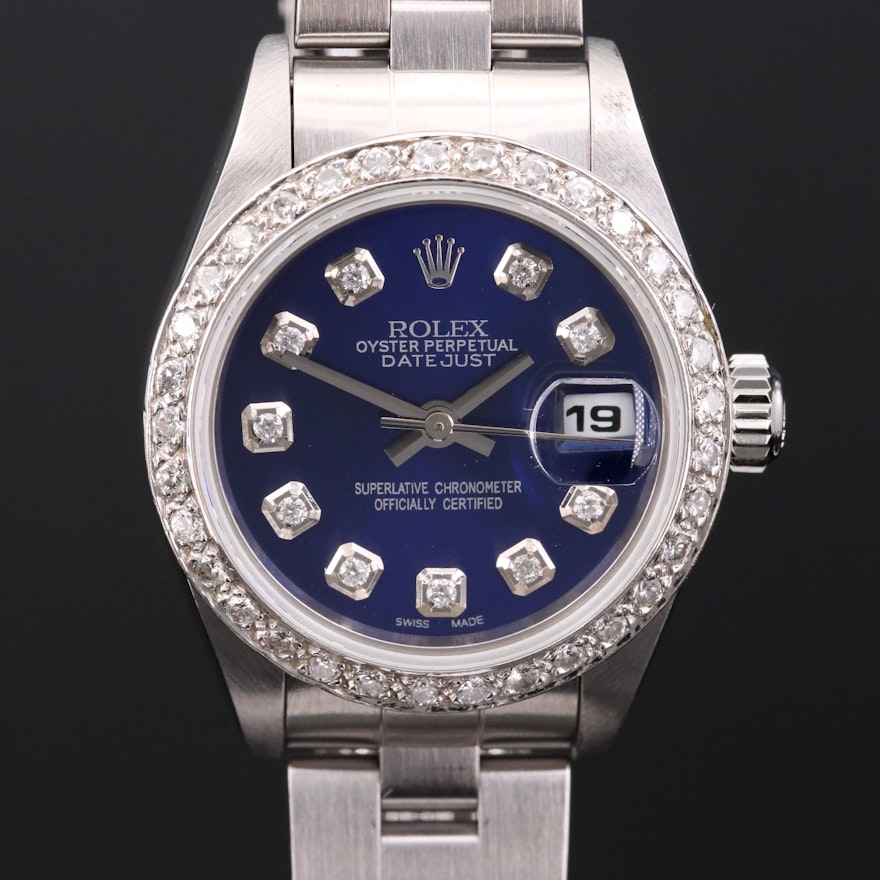 Rolex Datejust 14K Gold and Stainless Steel Diamond Wristwatch