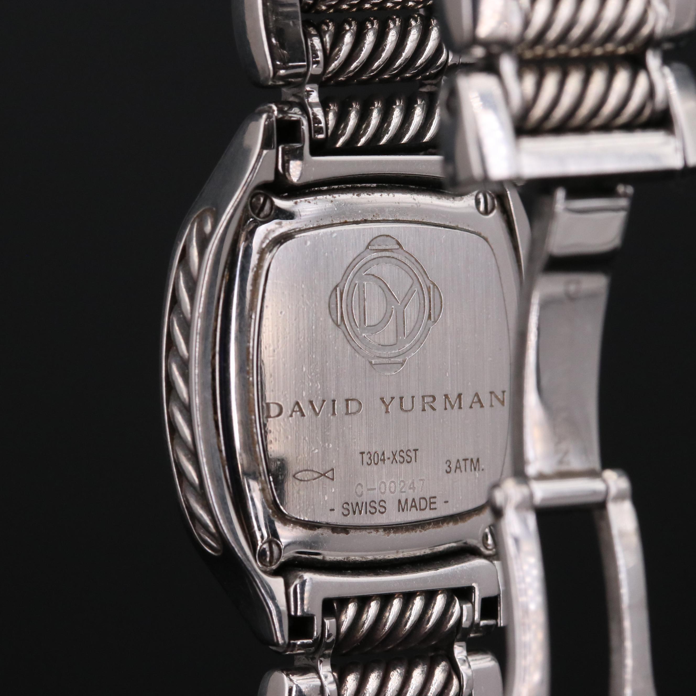 David Yurman "Thoroughbred" Stainless Steel and Diamond Dial Watch