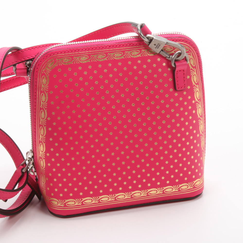 Gucci Sega Script Hot Pink and Gold Dome Crossbody