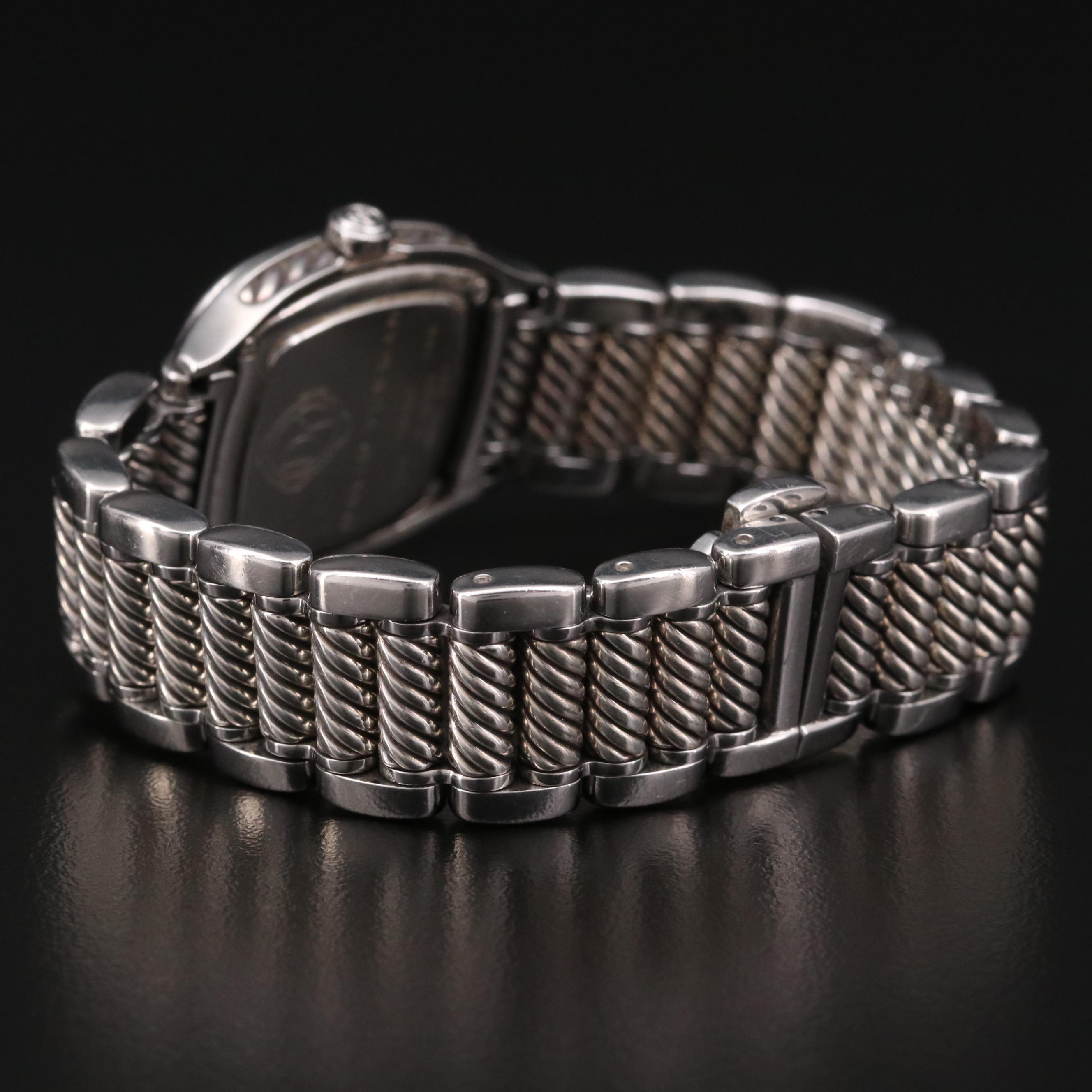 David Yurman "Thoroughbred" Stainless Steel and Diamond Dial Watch