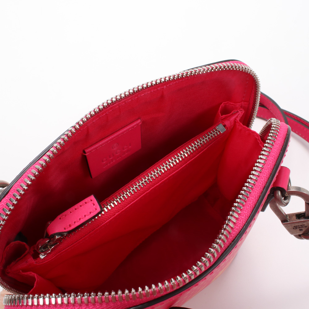 Gucci Sega Script Hot Pink and Gold Dome Crossbody