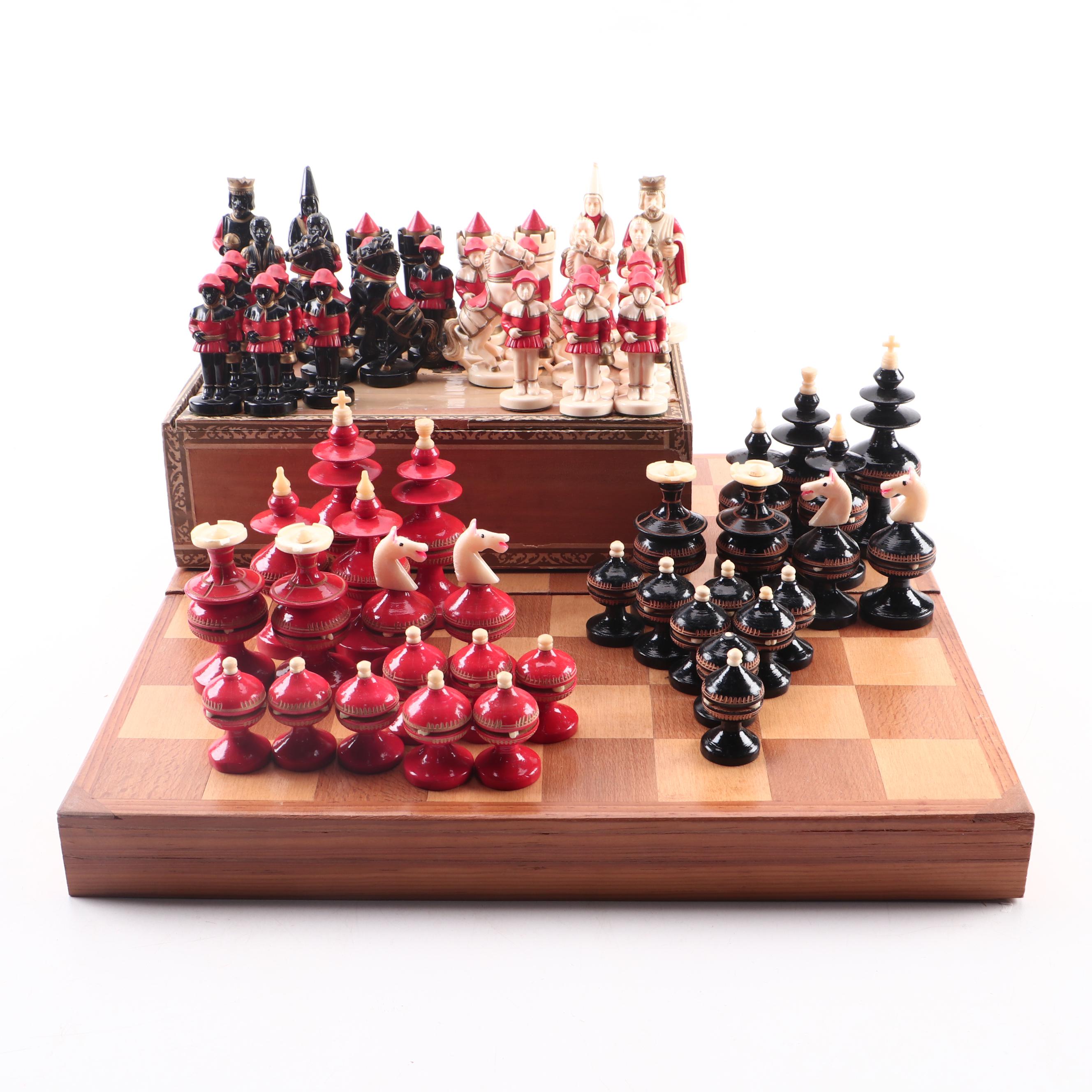 Medieval Inspired Chess Set, Mid-Late 20th Century