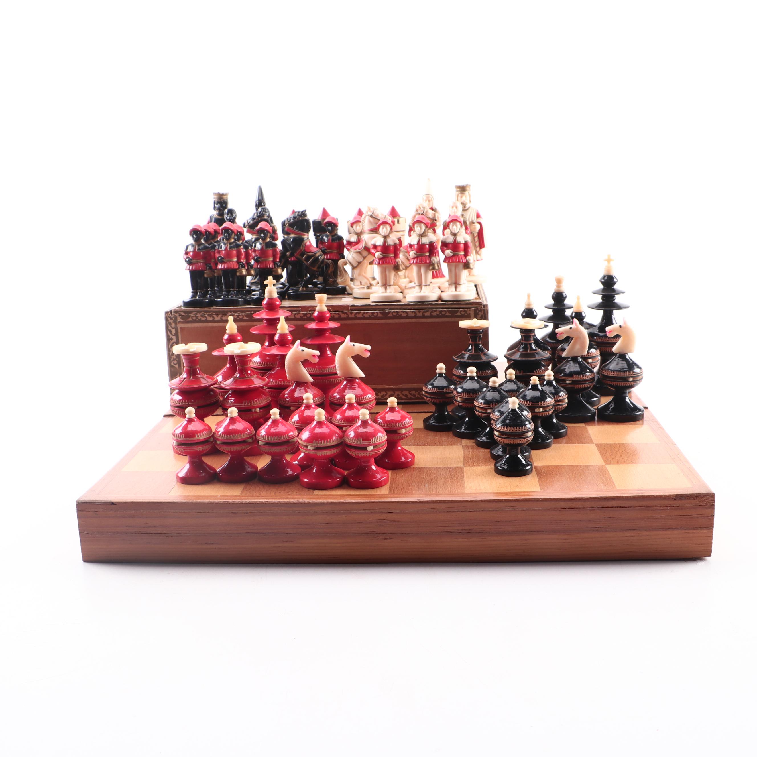 Medieval Inspired Chess Set, Mid-Late 20th Century