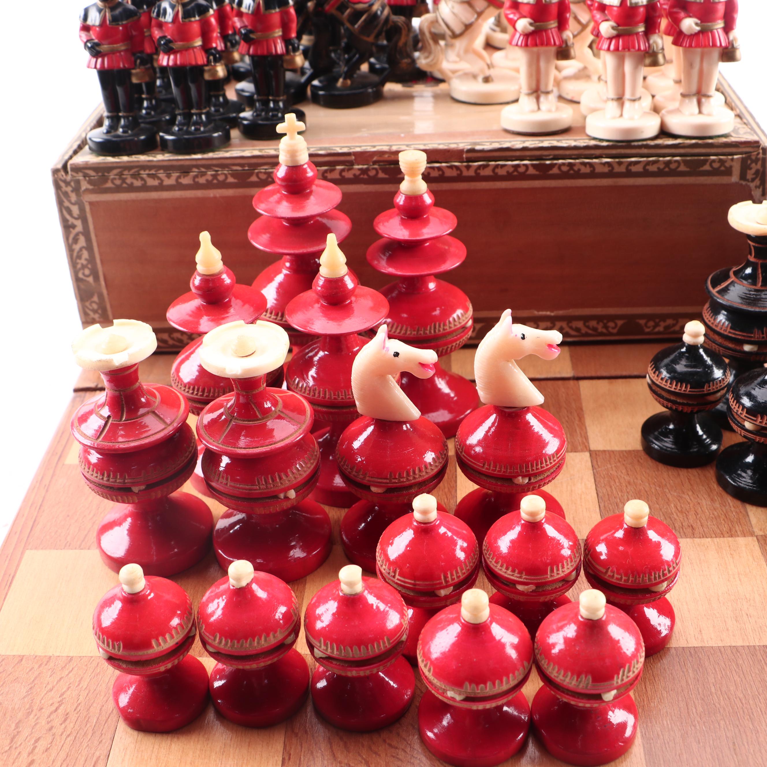 Medieval Inspired Chess Set, Mid-Late 20th Century