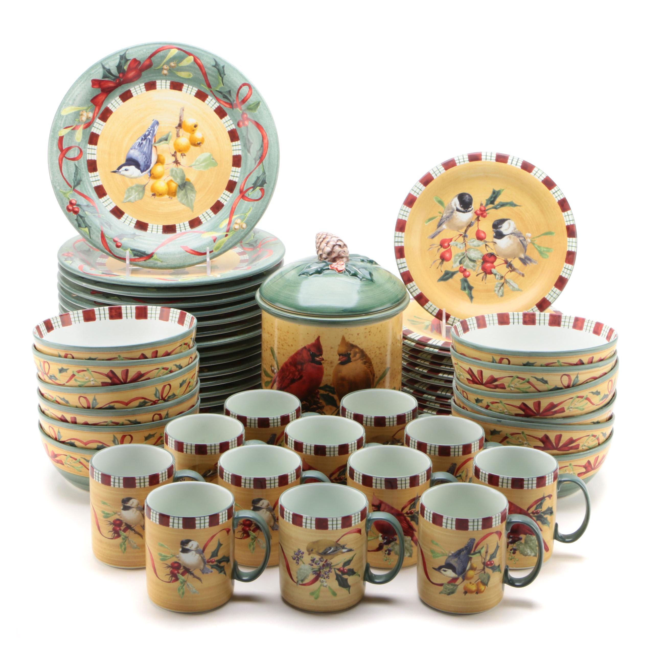 Lenox "Winter Greetings Everyday" Ceramic Dinnerware and Cookie Jar