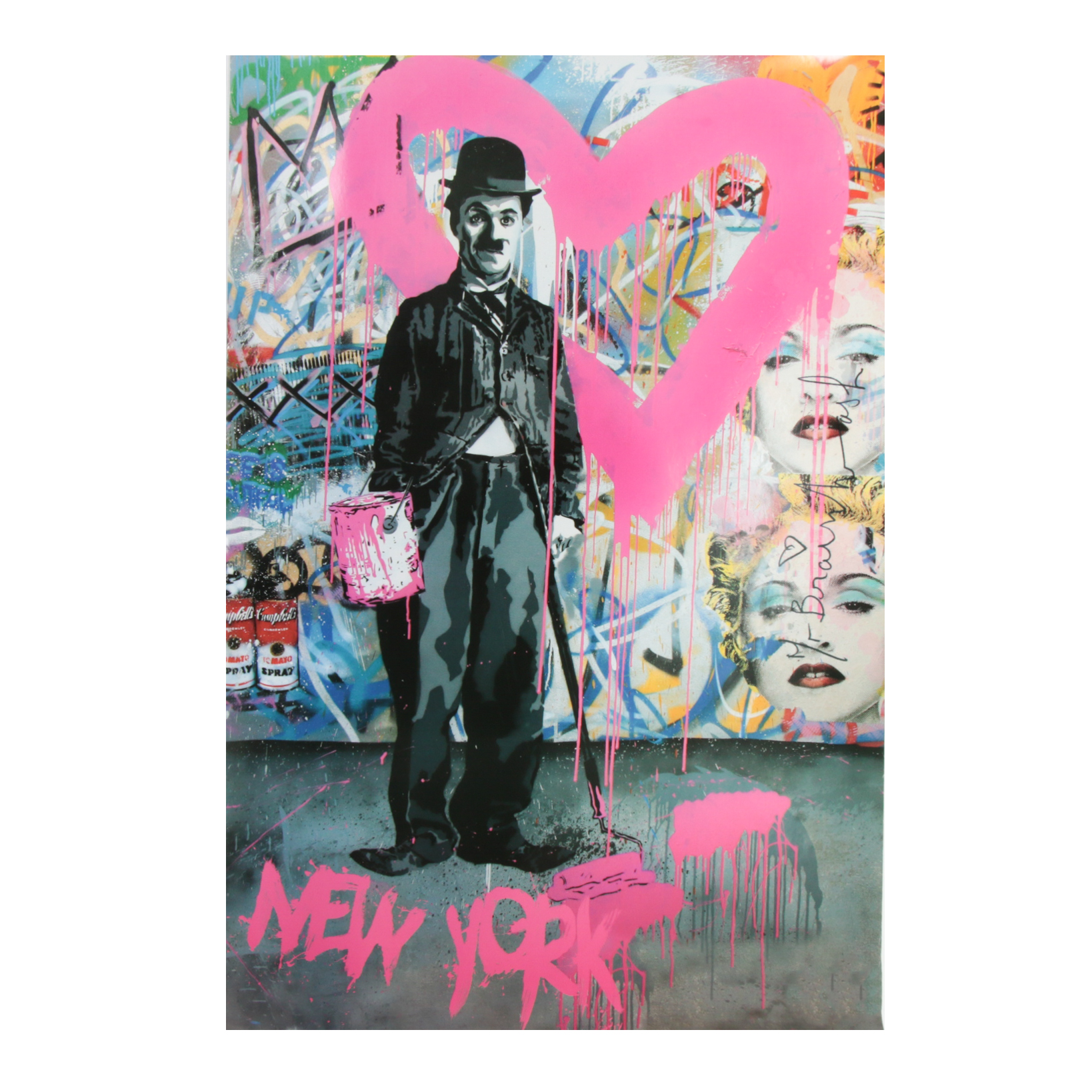 Offset Poster Print after Mr. Brainwash "Charlie Chaplin New York"